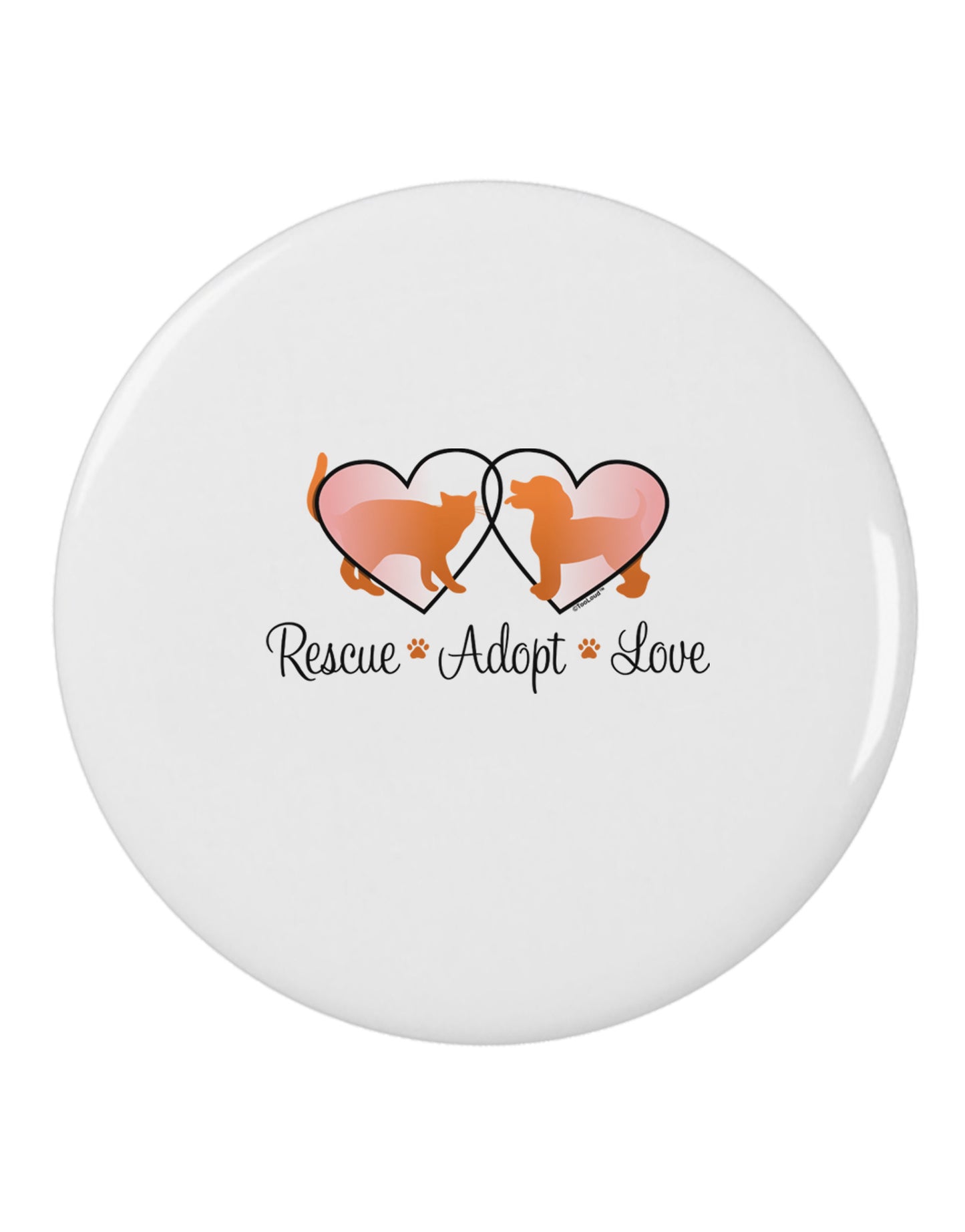Rescue Adopt Love 2.25" Round Pin Button-Round Pin Button-TooLoud-White-2.25in-Davson Sales