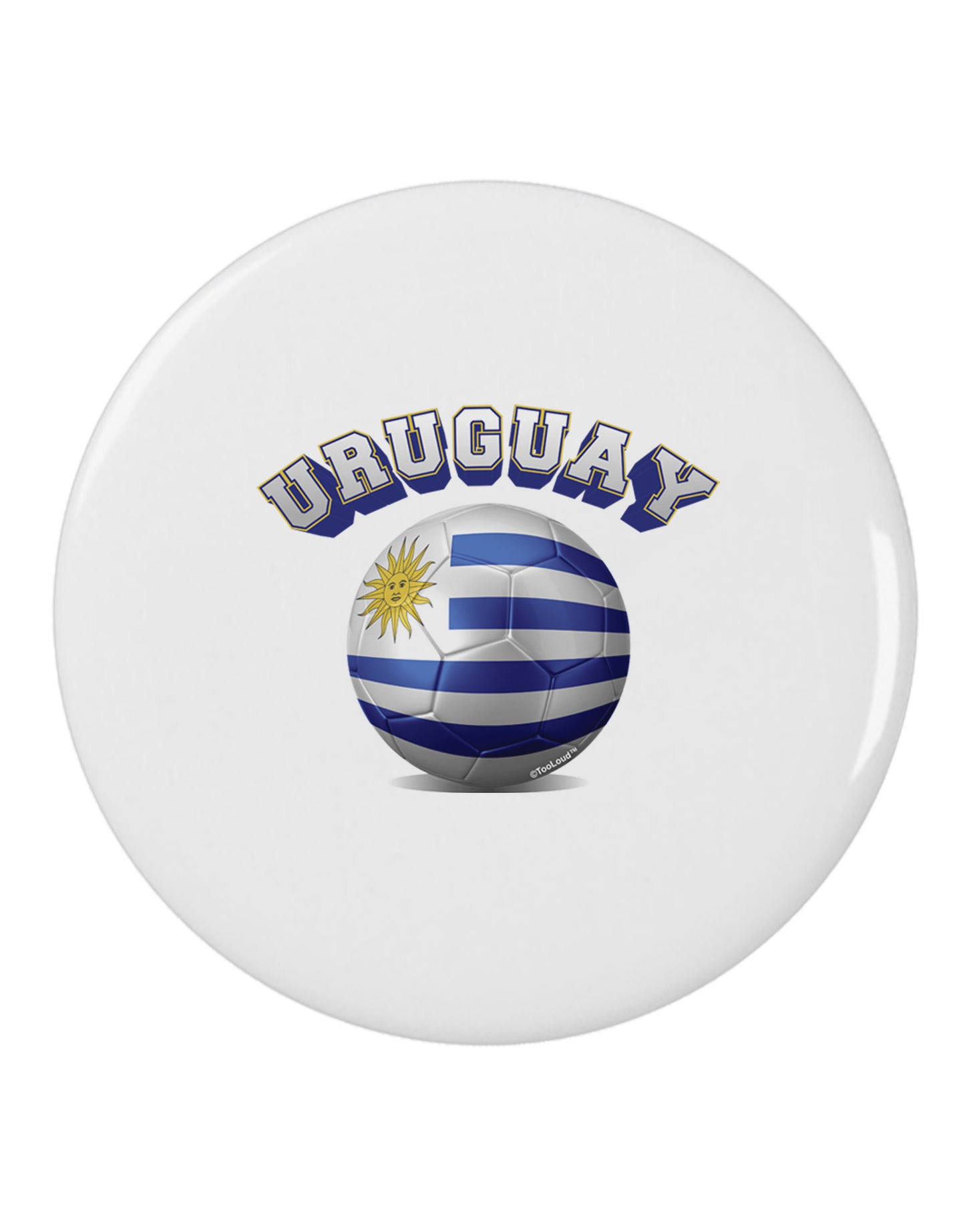 Soccer Ball Flag - Uruguay 2.25" Round Pin Button-Round Pin Button-TooLoud-Davson Sales