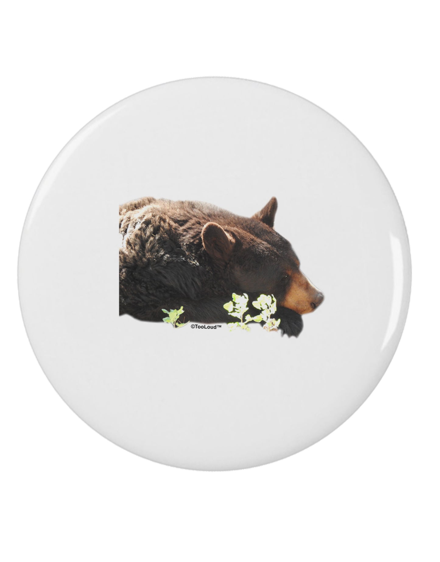 Laying Black Bear Cutout 2.25" Round Pin Button-Round Pin Button-TooLoud-White-2.25in-Davson Sales