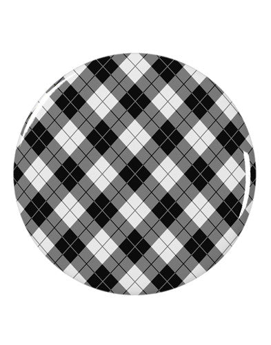 Black and White Argyle AOP 2.25" Round Pin Button All Over Print by TooLoud-Round Pin Button-TooLoud-White-2.25in-Davson Sales