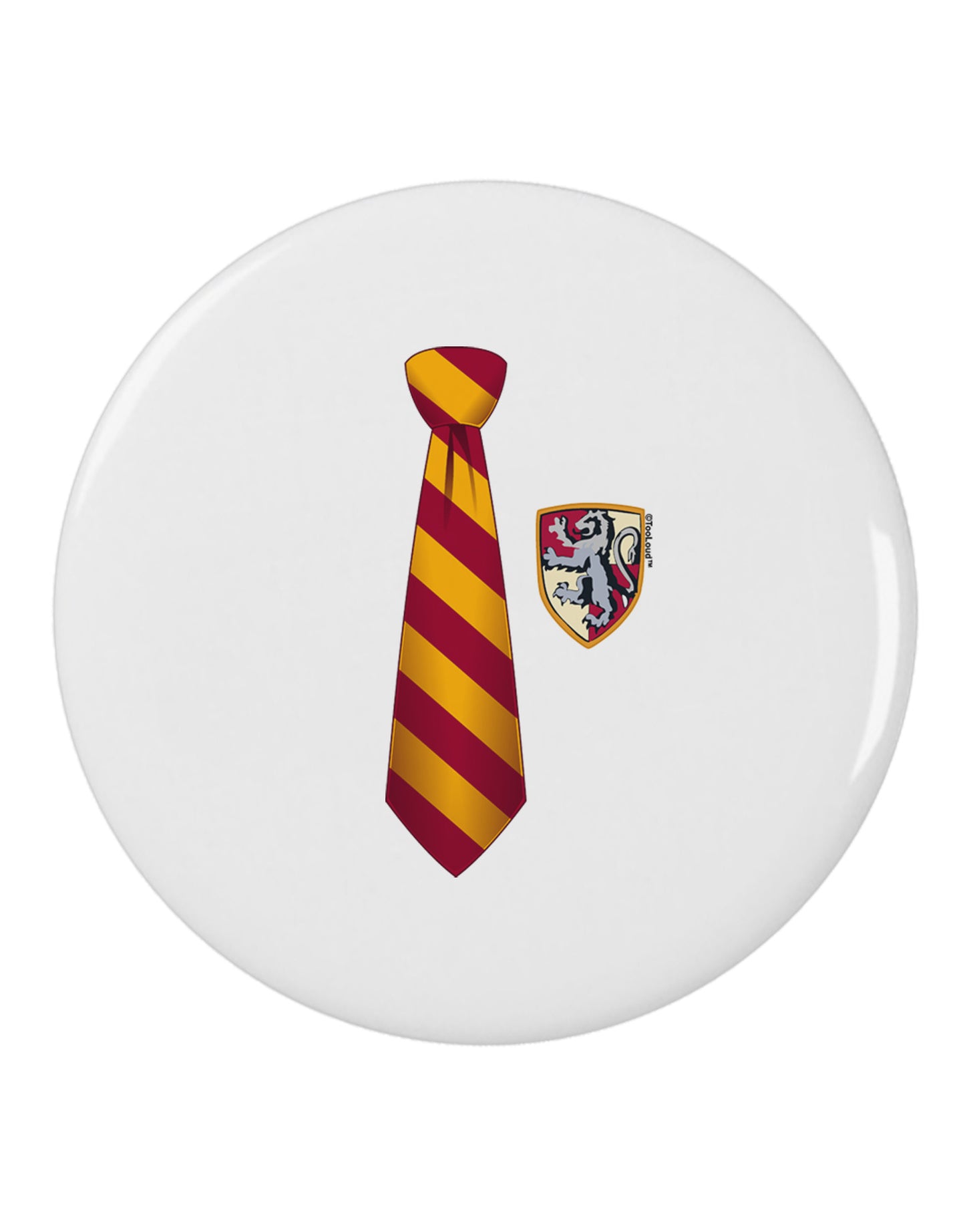 Wizard Tie Red and Yellow 2.25" Round Pin Button-Round Pin Button-TooLoud-White-2.25in-Davson Sales