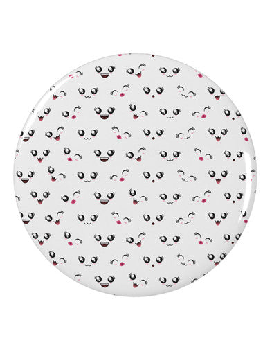 Kyu-T Faces AOP 2.25" Round Pin Button All Over Print by TooLoud-Round Pin Button-TooLoud-White-2.25in-Davson Sales
