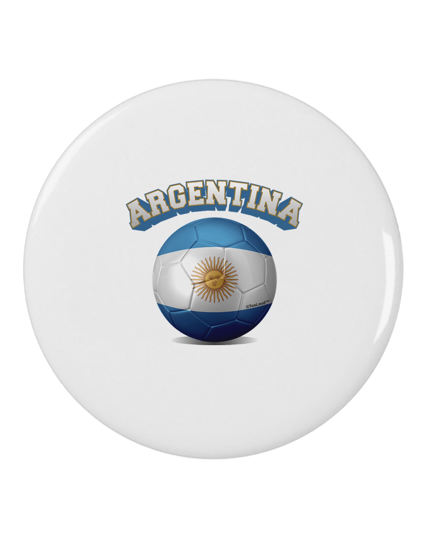 Soccer Ball Flag - Argentina 2.25" Round Pin Button-Round Pin Button-TooLoud-Davson Sales