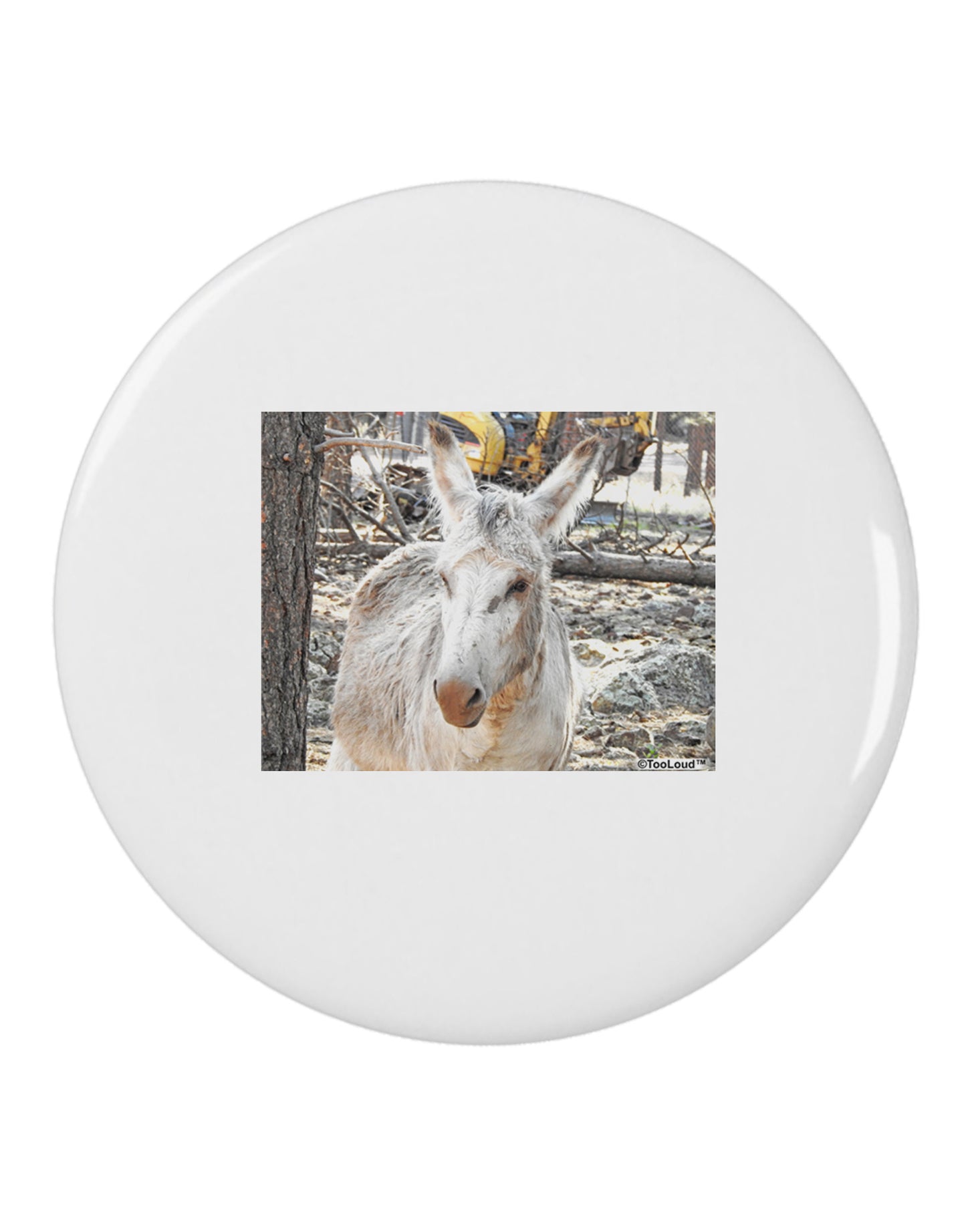 TooLoud Troubled Burro 2.25" Round Pin Button-Round Pin Button-TooLoud-White-2.25in-Davson Sales