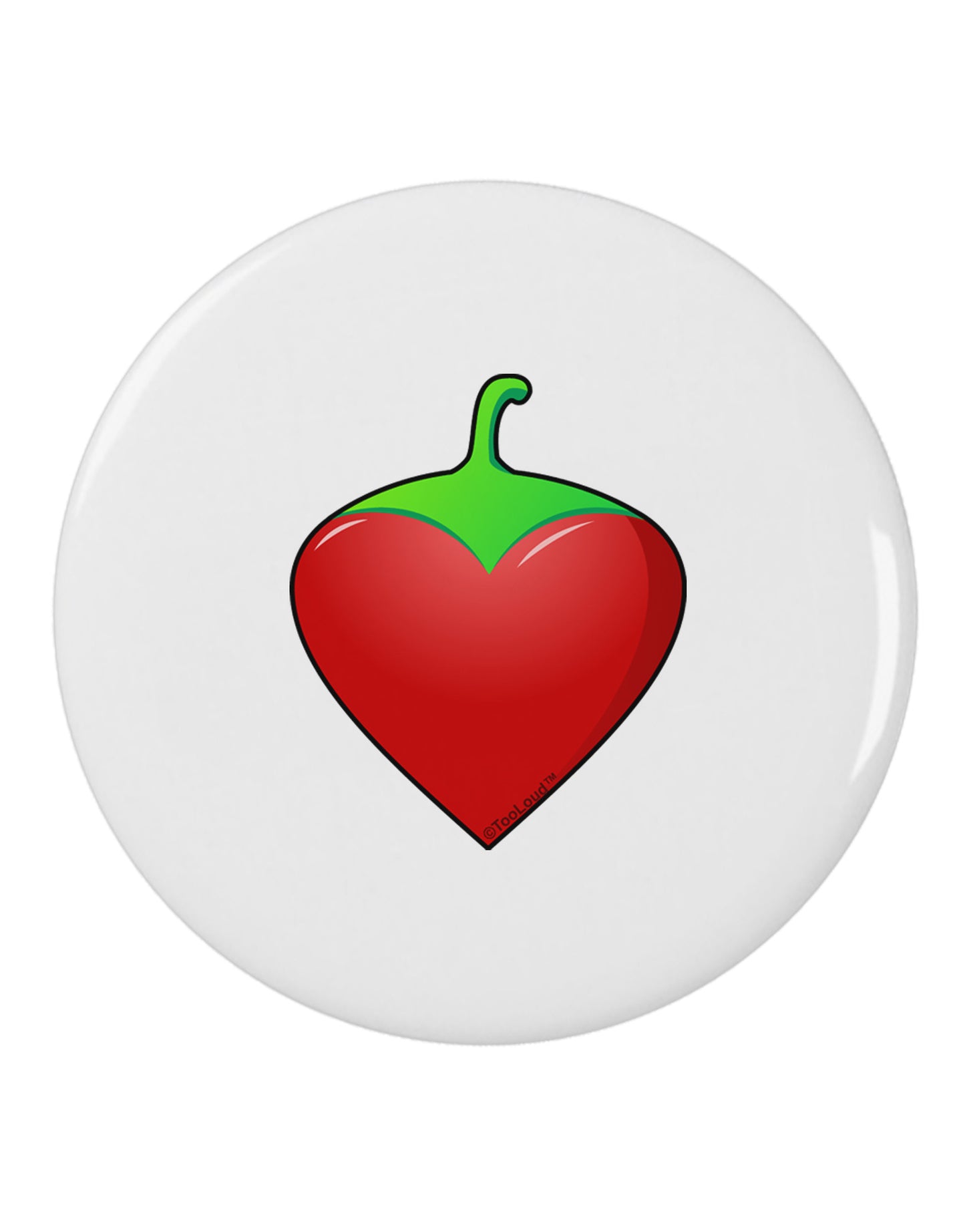 Chili Pepper Heart 2.25" Round Pin Button-Round Pin Button-TooLoud-White-2.25in-Davson Sales
