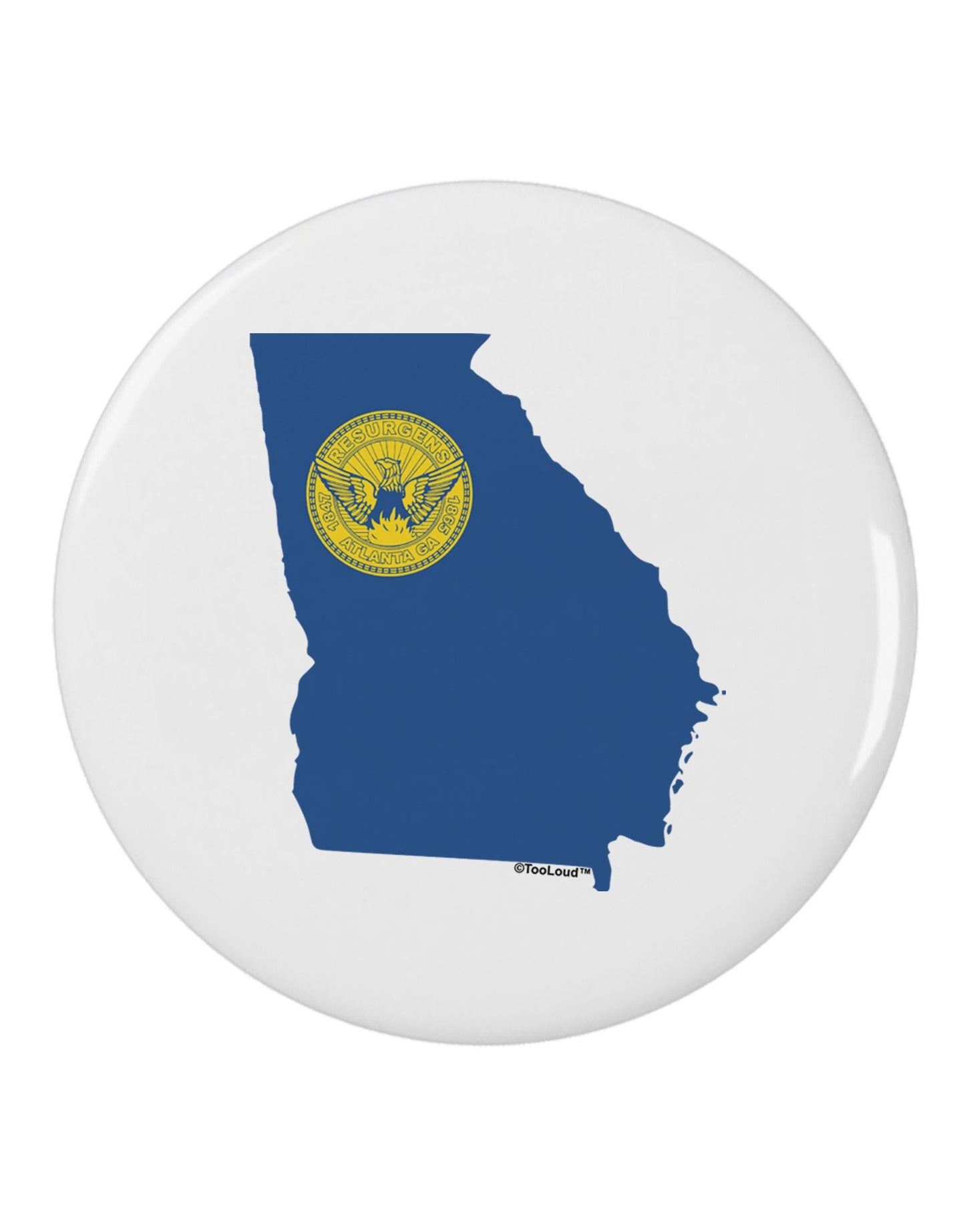 Atlanta Georgia Flag 2.25" Round Pin Button-Round Pin Button-TooLoud-White-2.25in-Davson Sales