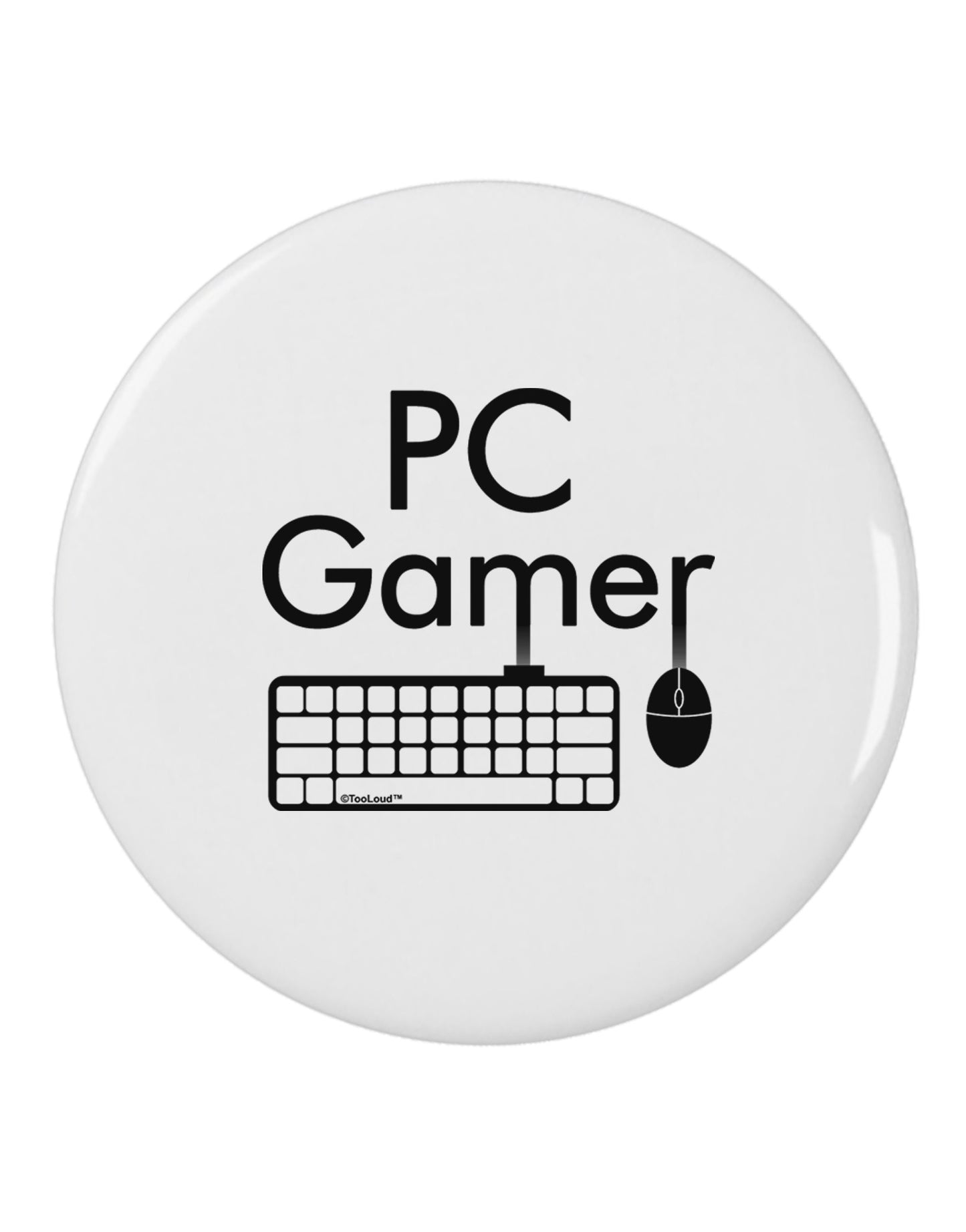 PC Gamer BnW 2.25" Round Pin Button-Round Pin Button-TooLoud-White-2.25in-Davson Sales