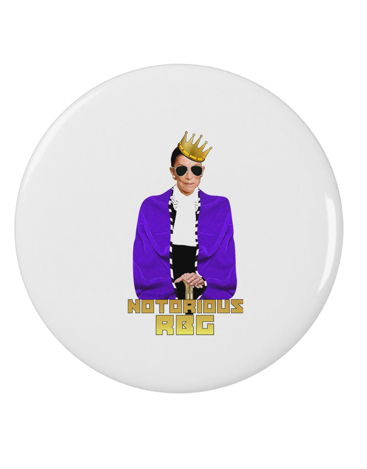 Notorious RBG 2.25" Round Pin Button by TooLoud-TooLoud-White-2.25in-Davson Sales