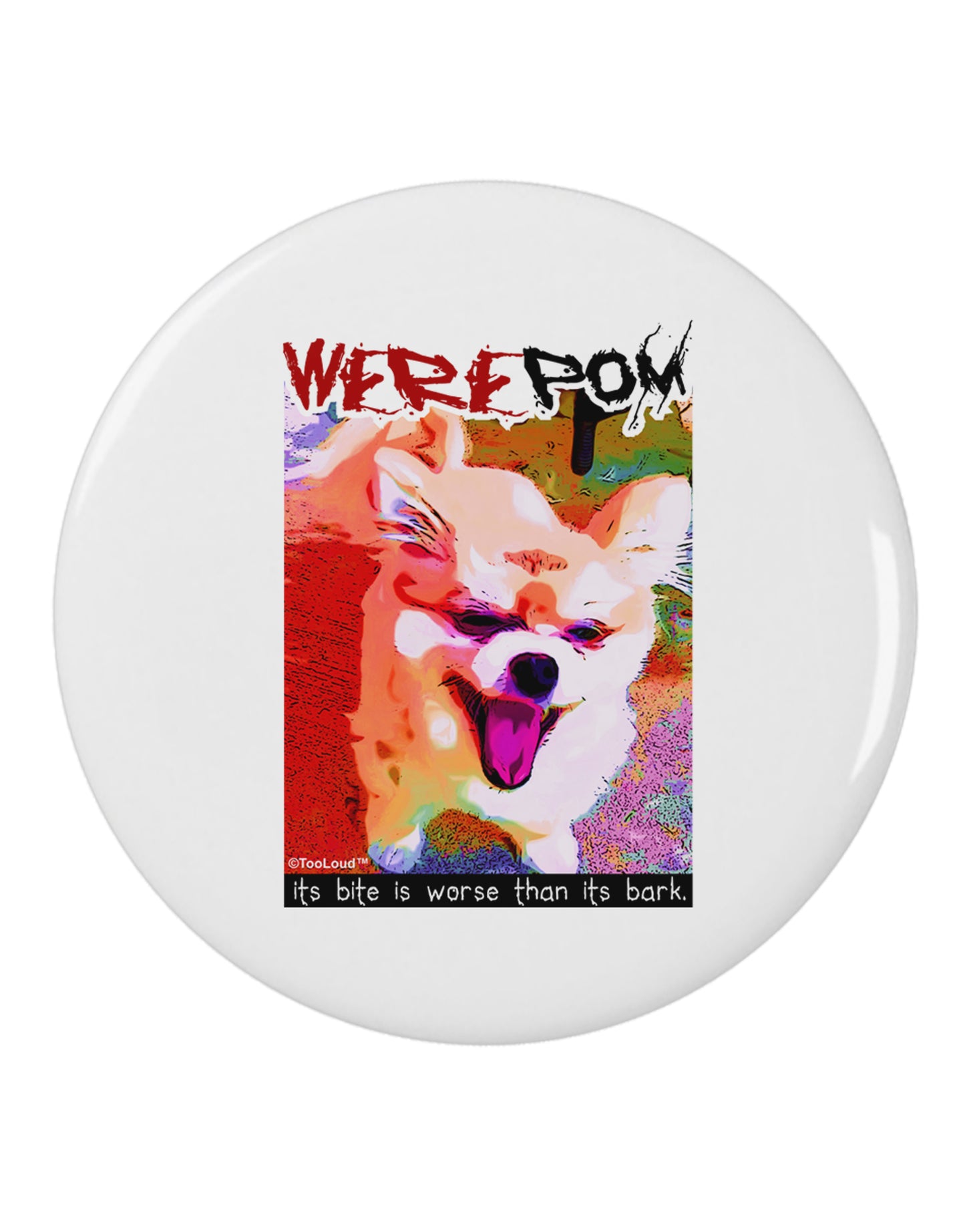 WerePom - Werewolf Pomeranian 2.25" Round Pin Button by TooLoud-Round Pin Button-TooLoud-White-2.25in-Davson Sales