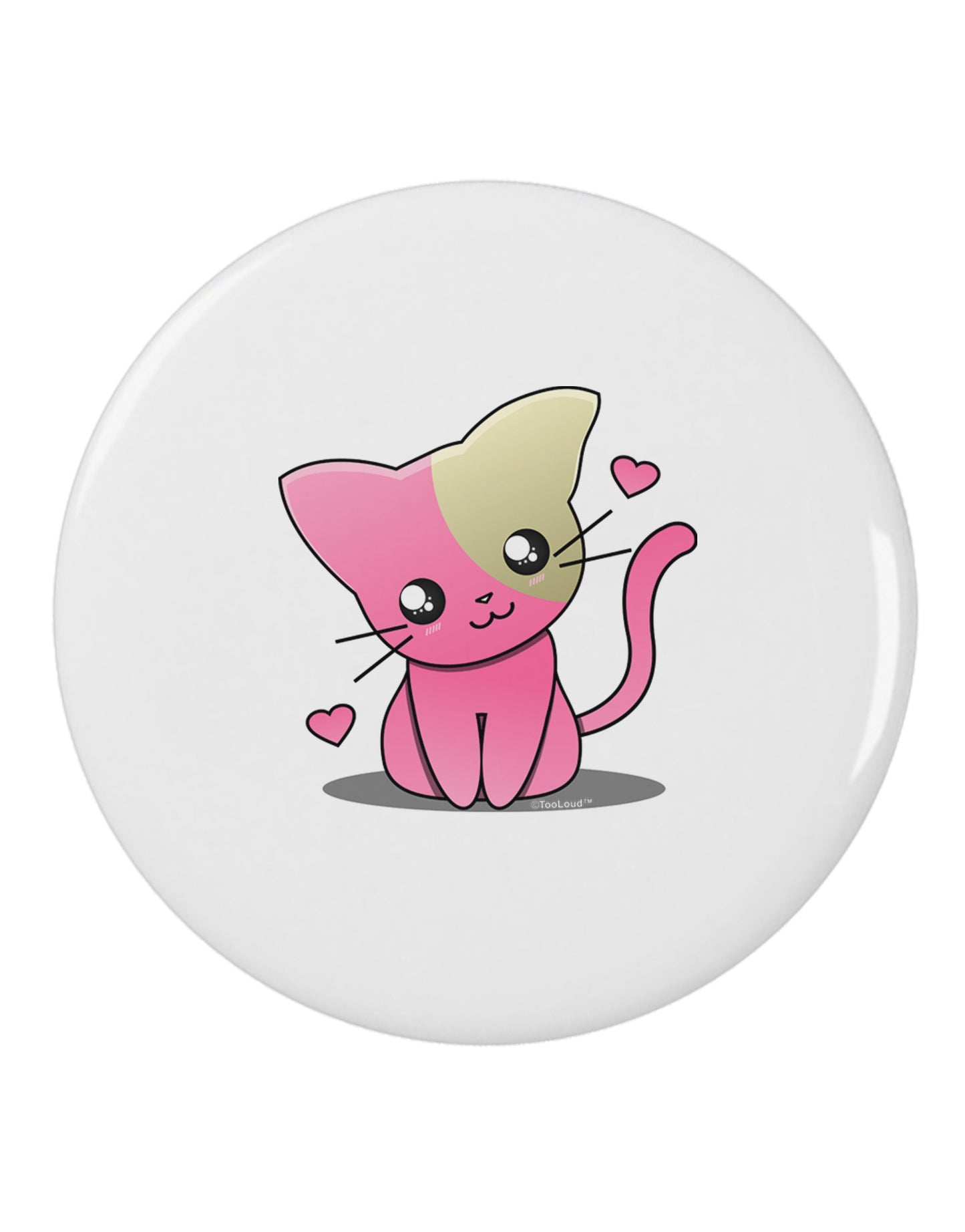 Kawaii Kitty 2.25" Round Pin Button-Round Pin Button-TooLoud-White-2.25in-Davson Sales
