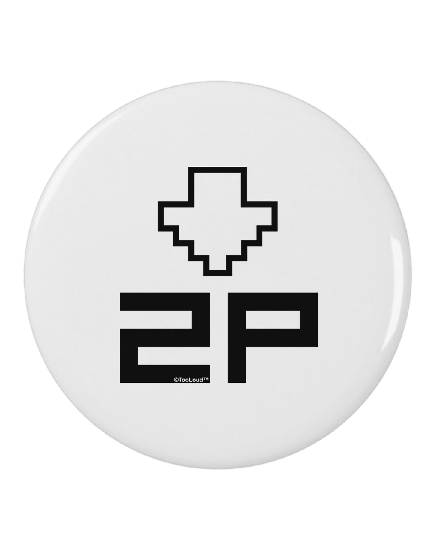 Player Two Selection Icon 2.25" Round Pin Button-Round Pin Button-TooLoud-White-2.25in-Davson Sales