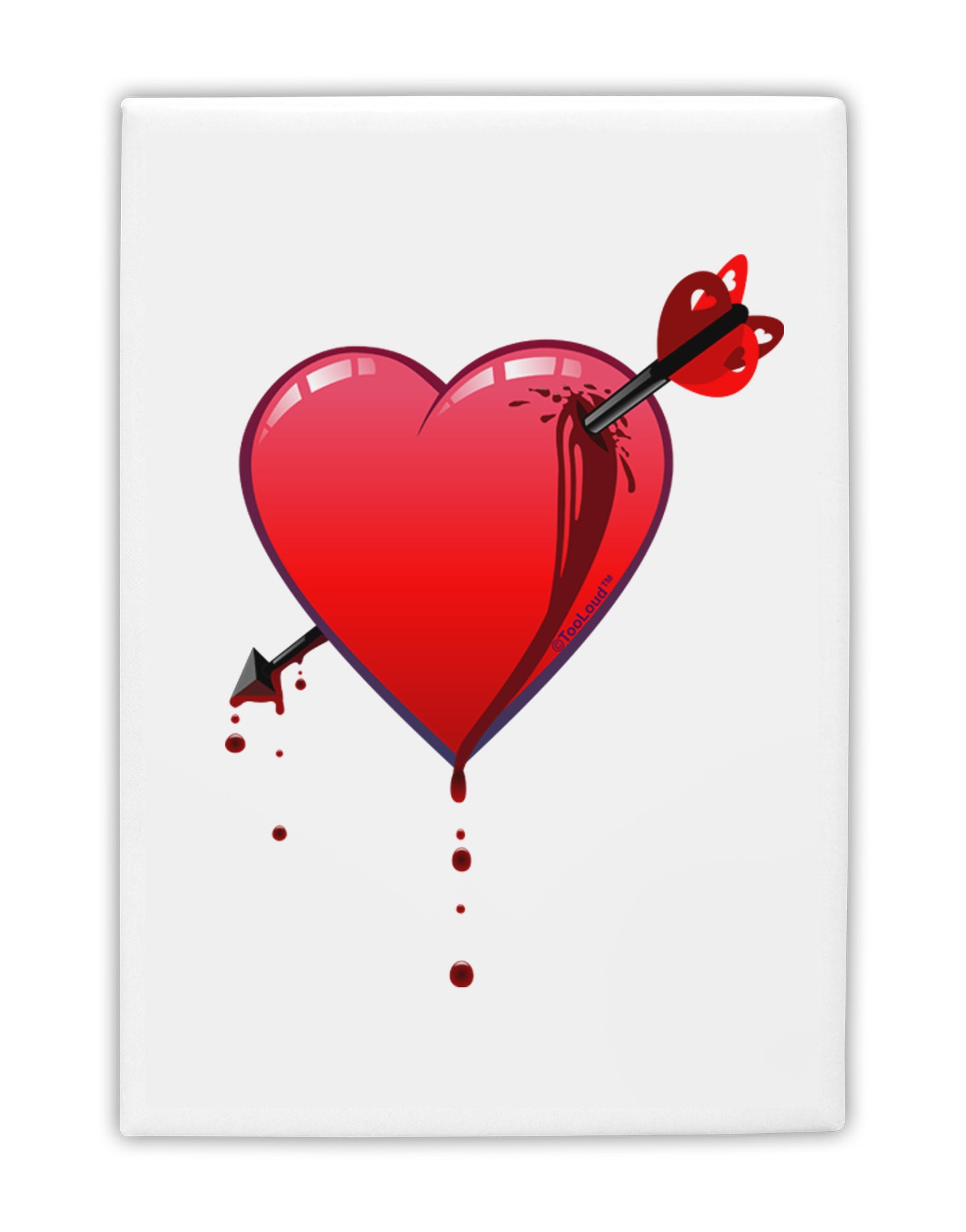 Shot Through the Heart Bleeding Fridge Magnet 2"x3 by TooLoud-Fridge Magnet-TooLoud-White-Davson Sales