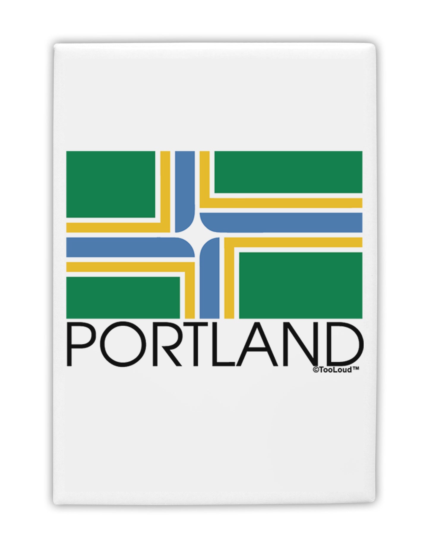 Portland Oregon Flag Text Fridge Magnet 2"x3-Fridge Magnet-TooLoud-White-Davson Sales