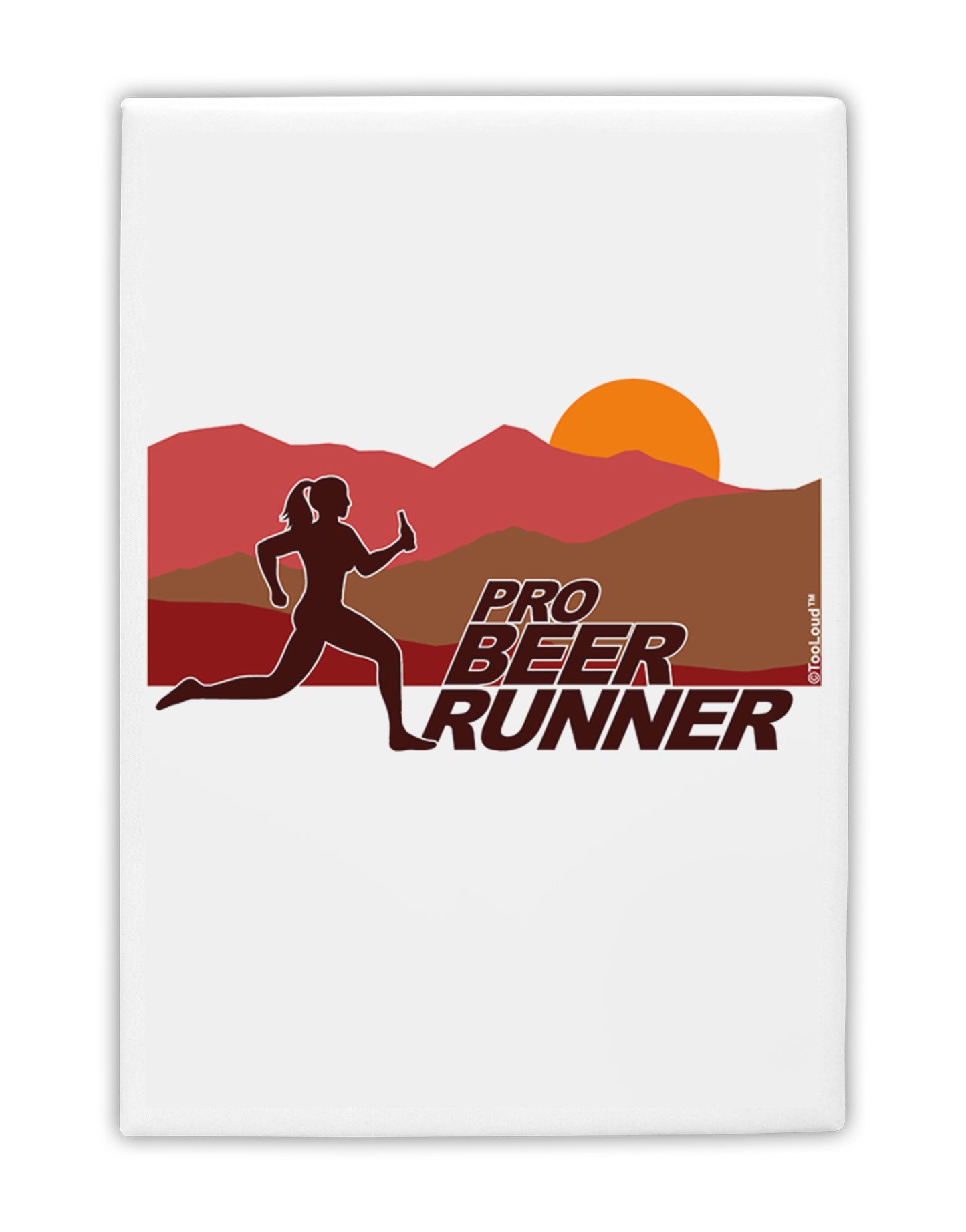 Pro Beer Runner Woman Fridge Magnet 2"x3-Fridge Magnet-TooLoud-White-Davson Sales