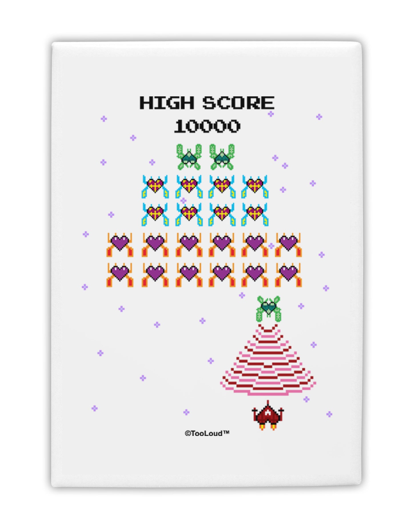 Retro Heart Fighter Fridge Magnet 2"x3-Fridge Magnet-TooLoud-White-Davson Sales