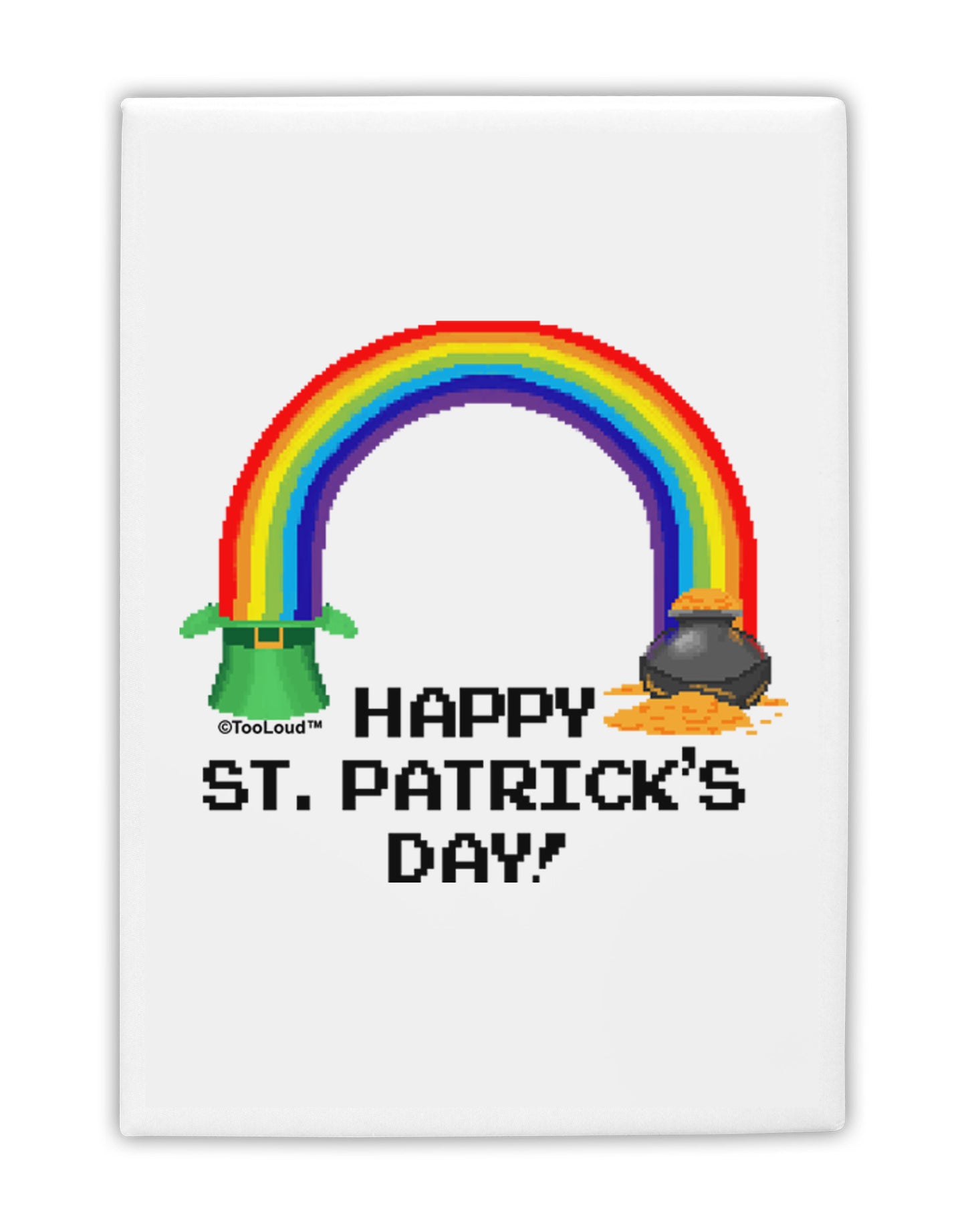 Pixel Pot of Gold St Patrick Text Fridge Magnet 2"x3-Fridge Magnet-TooLoud-White-Davson Sales