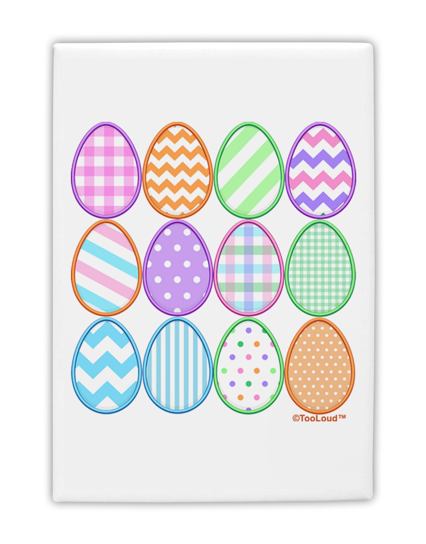 Cute Faux Applique Easter Eggs Fridge Magnet 2"x3-Fridge Magnet-TooLoud-White-Davson Sales