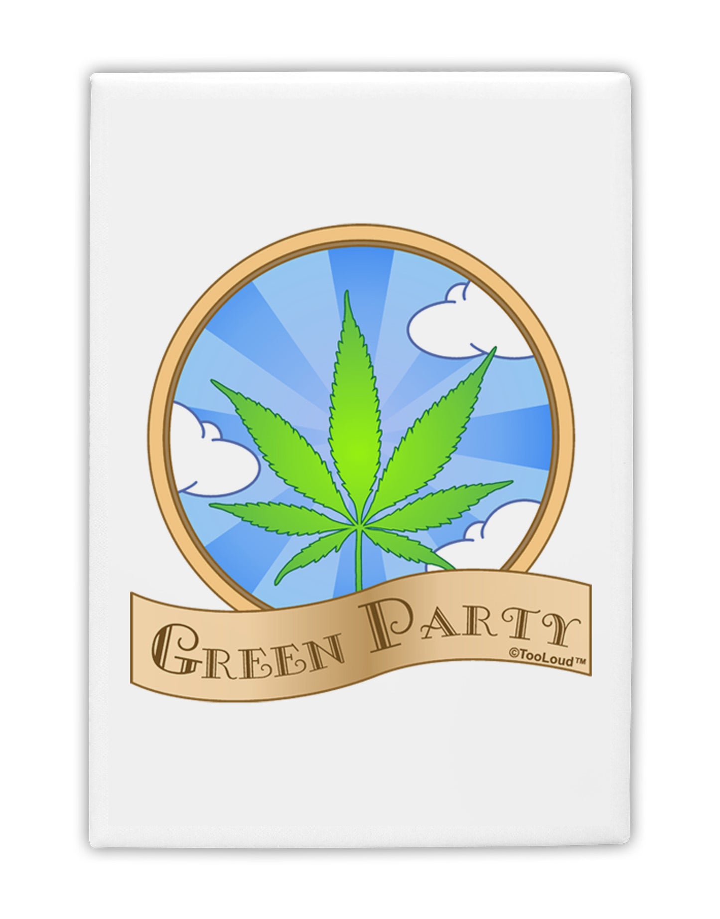 Green Party Symbol Fridge Magnet 2"x3-Fridge Magnet-TooLoud-White-Davson Sales