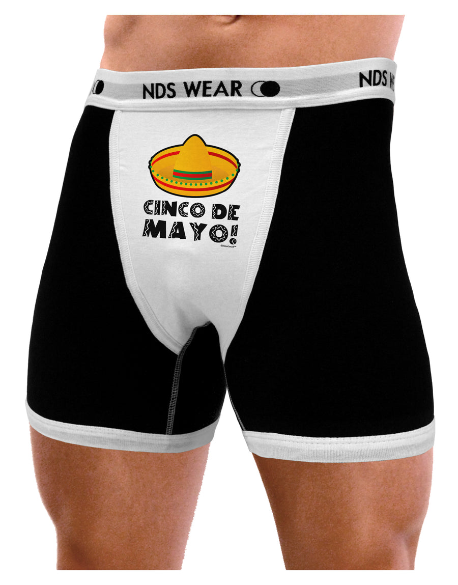 Sombrero Design - Cinco de Mayo Mens NDS Wear Boxer Brief Underwear by TooLoud-Boxer Briefs-NDS Wear-Black-with-White-Small-Davson Sales