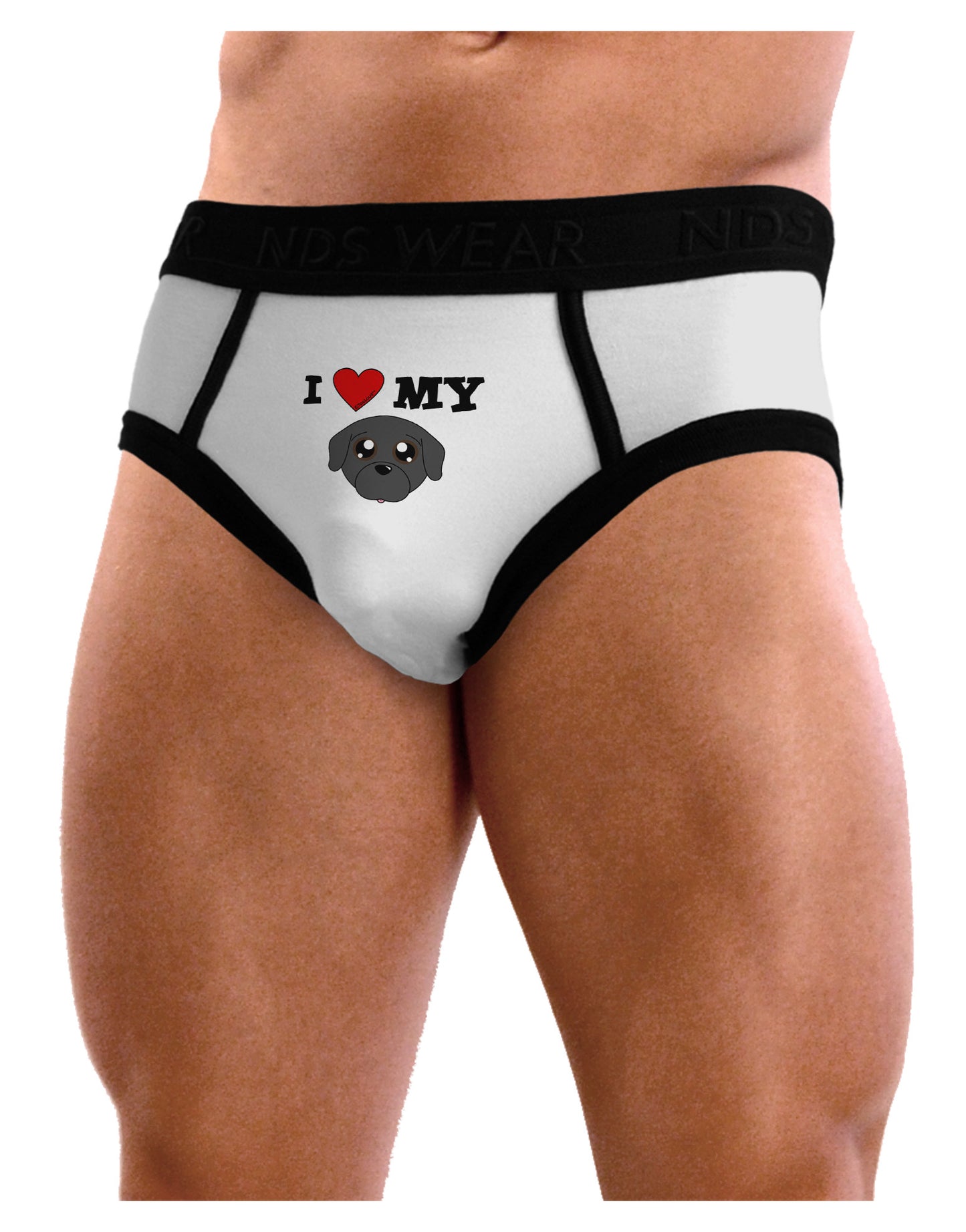 I Heart My - Cute Pug Dog - Black Mens NDS Wear Briefs Underwear by TooLoud-Mens Briefs-TooLoud-White-Small-Davson Sales