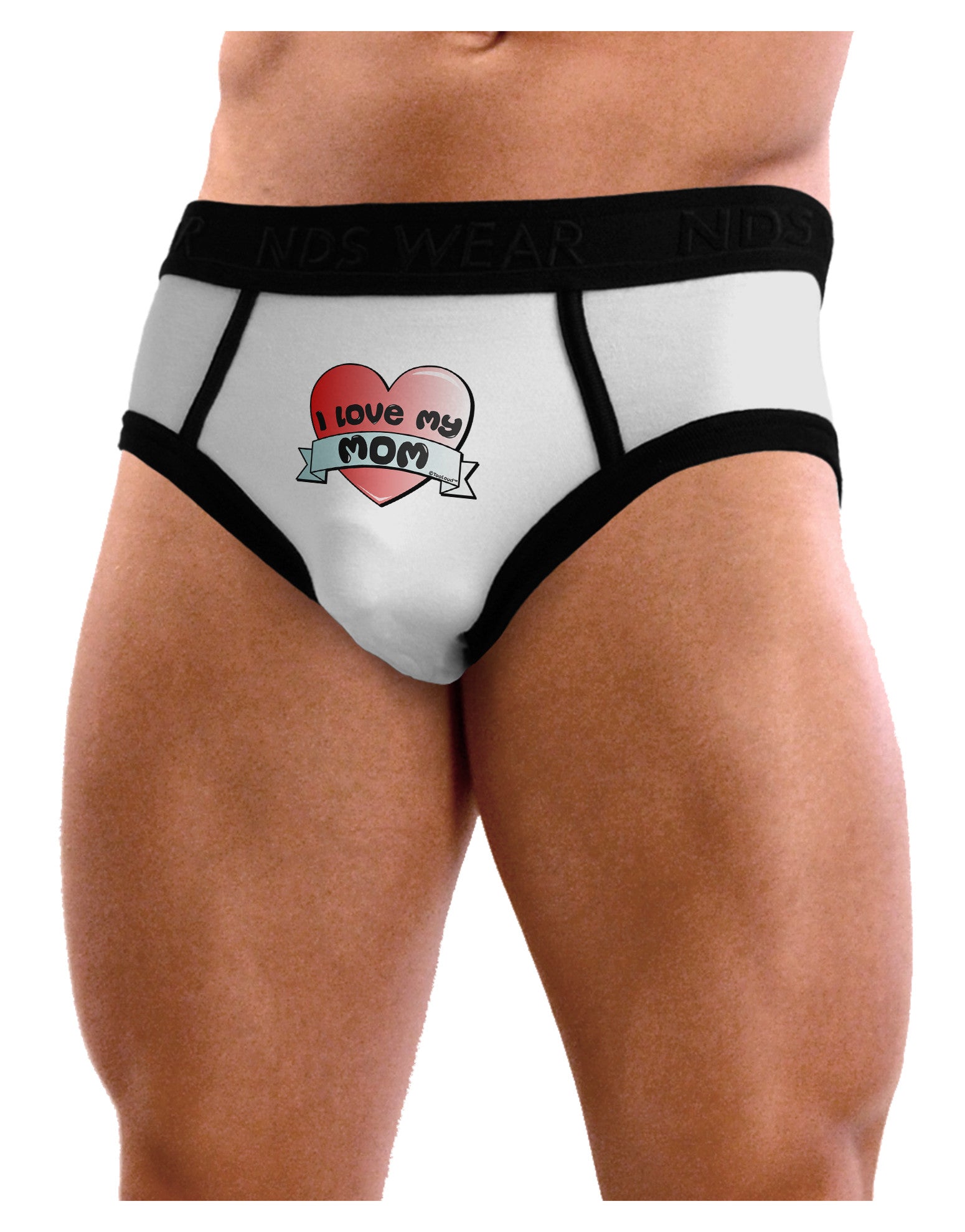 I Love My Mom - Heart Banner Design Mens NDS Wear Briefs Underwear by TooLoud-Mens Briefs-NDS Wear-White-Small-Davson Sales