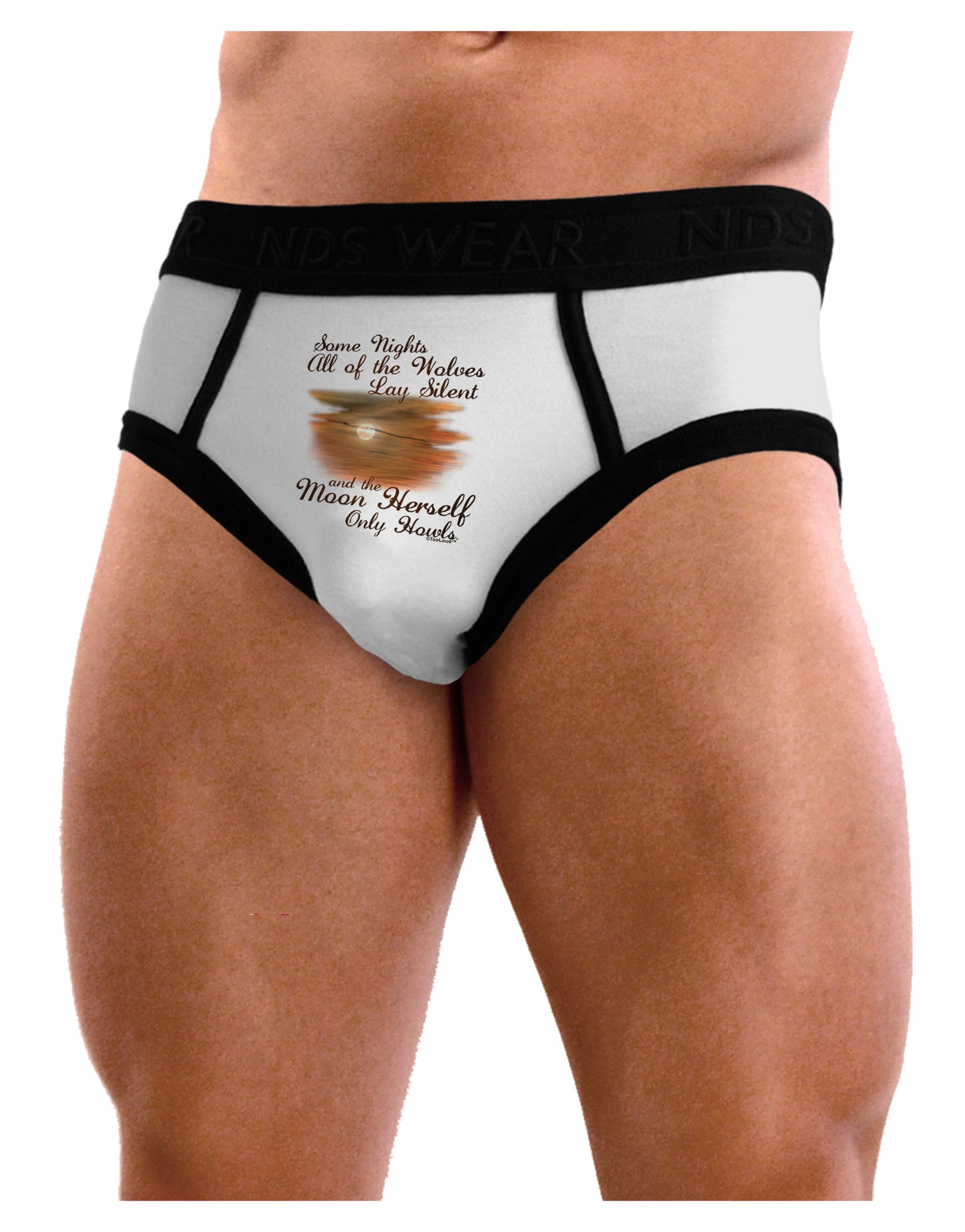 The Moon Herself Howls Mens NDS Wear Briefs Underwear-Mens Briefs-NDS Wear-White-Small-Davson Sales