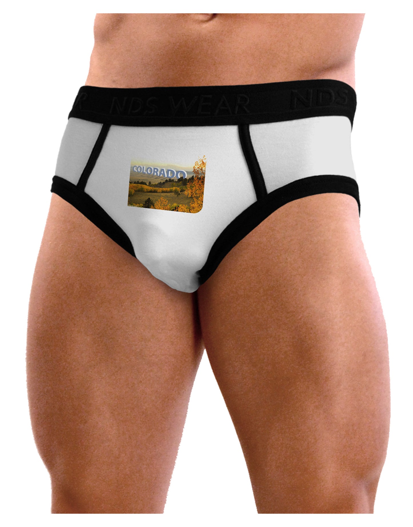 Colorado Postcard Gentle Sunrise Mens NDS Wear Briefs Underwear by NDS Wear-Mens Briefs-NDS Wear-White-Small-Davson Sales