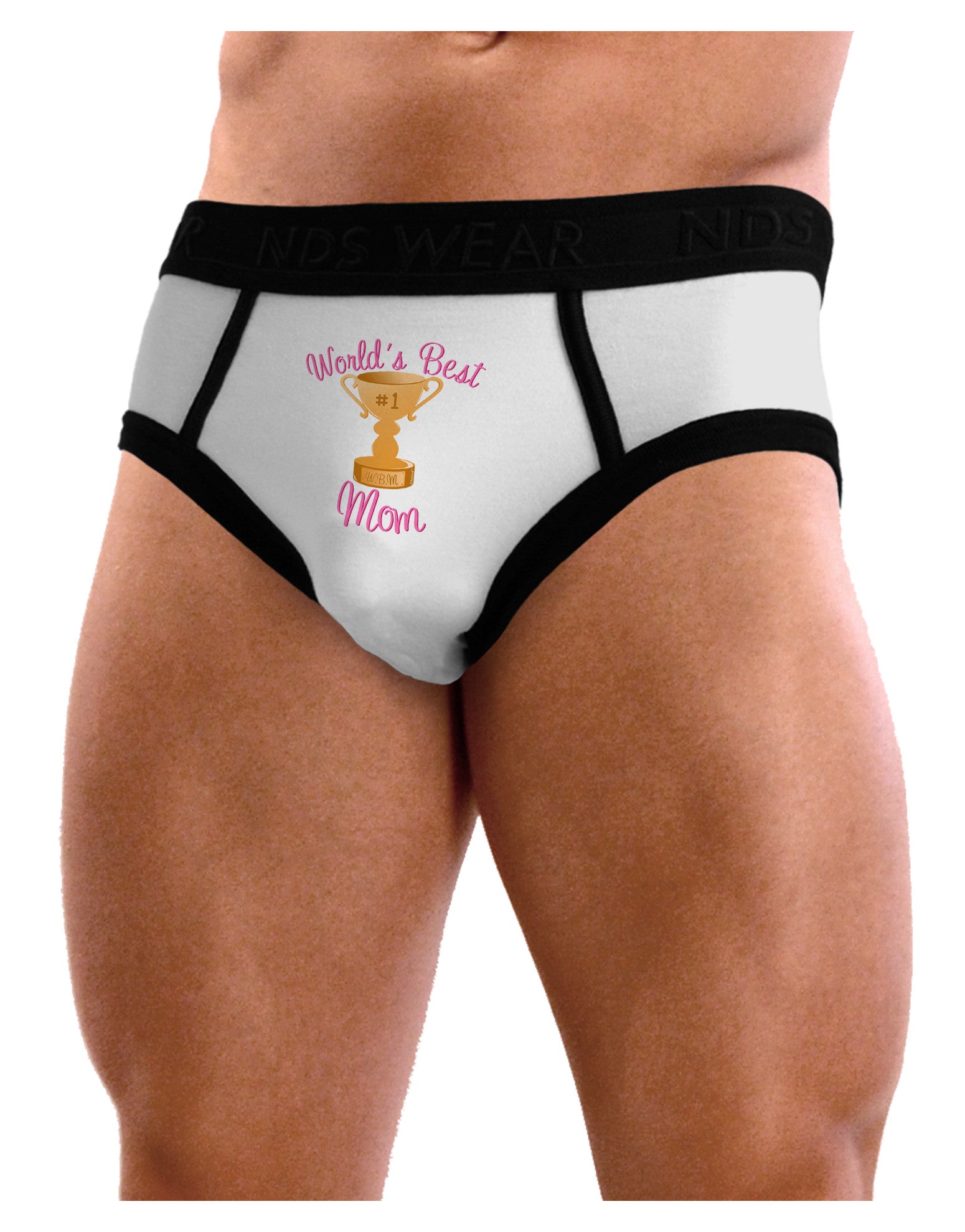 World's Best Mom - Number One Trophy Mens NDS Wear Briefs Underwear-Mens Briefs-NDS Wear-White-Small-Davson Sales