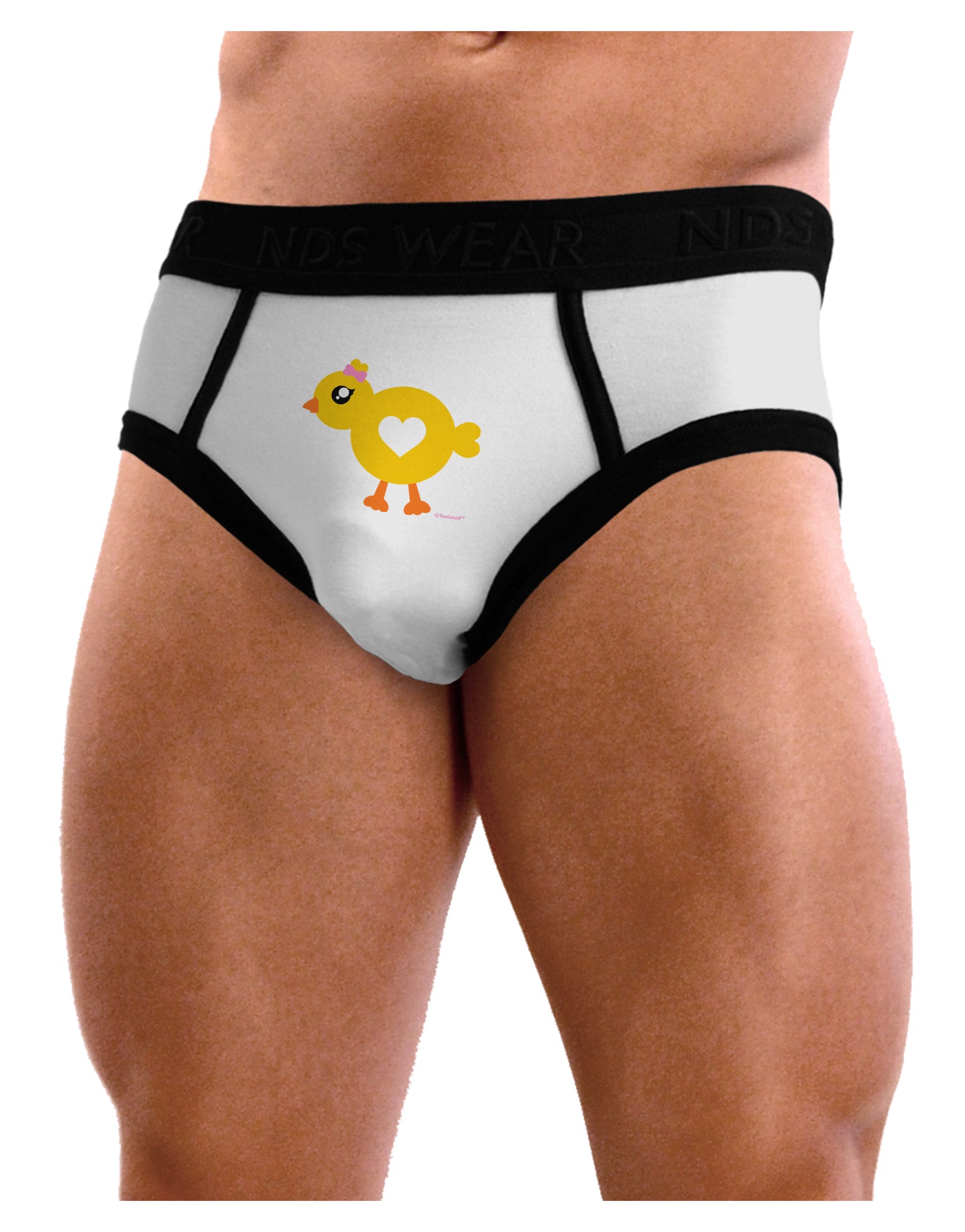 Cute Chick with Bow Mens NDS Wear Briefs Underwear by TooLoud-Mens Briefs-NDS Wear-White-Small-Davson Sales