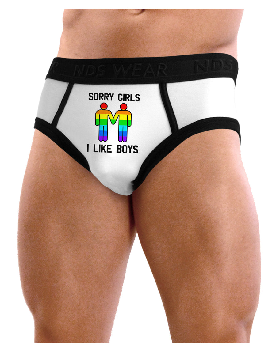Sorry Girls I Like Boys Gay Rainbow Mens NDS Wear Briefs Underwear-Mens Briefs-NDS Wear-White-Small-Davson Sales