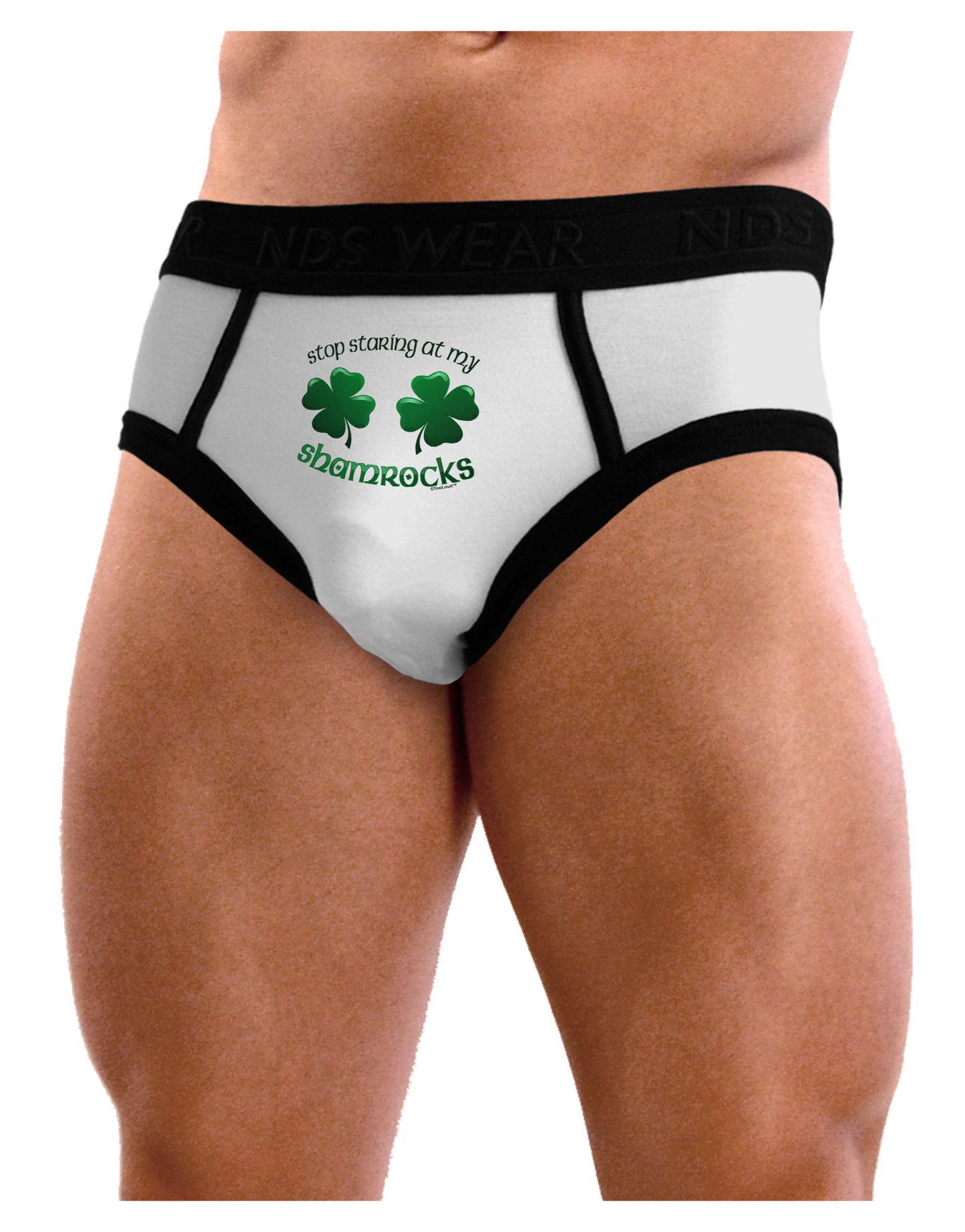 Stop Staring At My Shamrocks Mens NDS Wear Briefs Underwear-Mens Briefs-NDS Wear-White-Small-Davson Sales