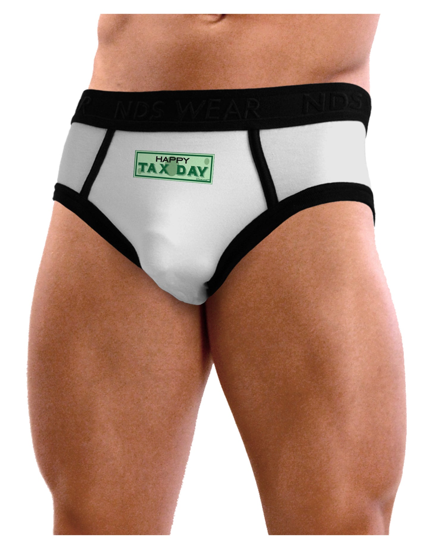 Happy Tax Day Mens NDS Wear Briefs Underwear-Mens Briefs-NDS Wear-White-Small-Davson Sales
