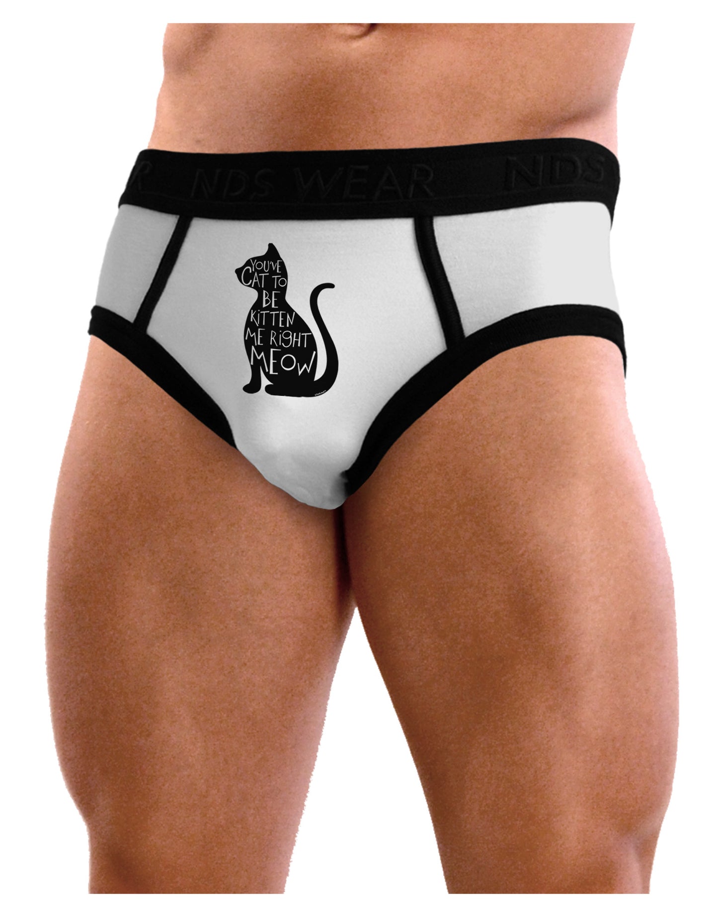 You've Cat To Be Kitten Me Right Meow Mens NDS Wear Briefs Underwear-Mens Briefs-NDS Wear-White-Small-Davson Sales