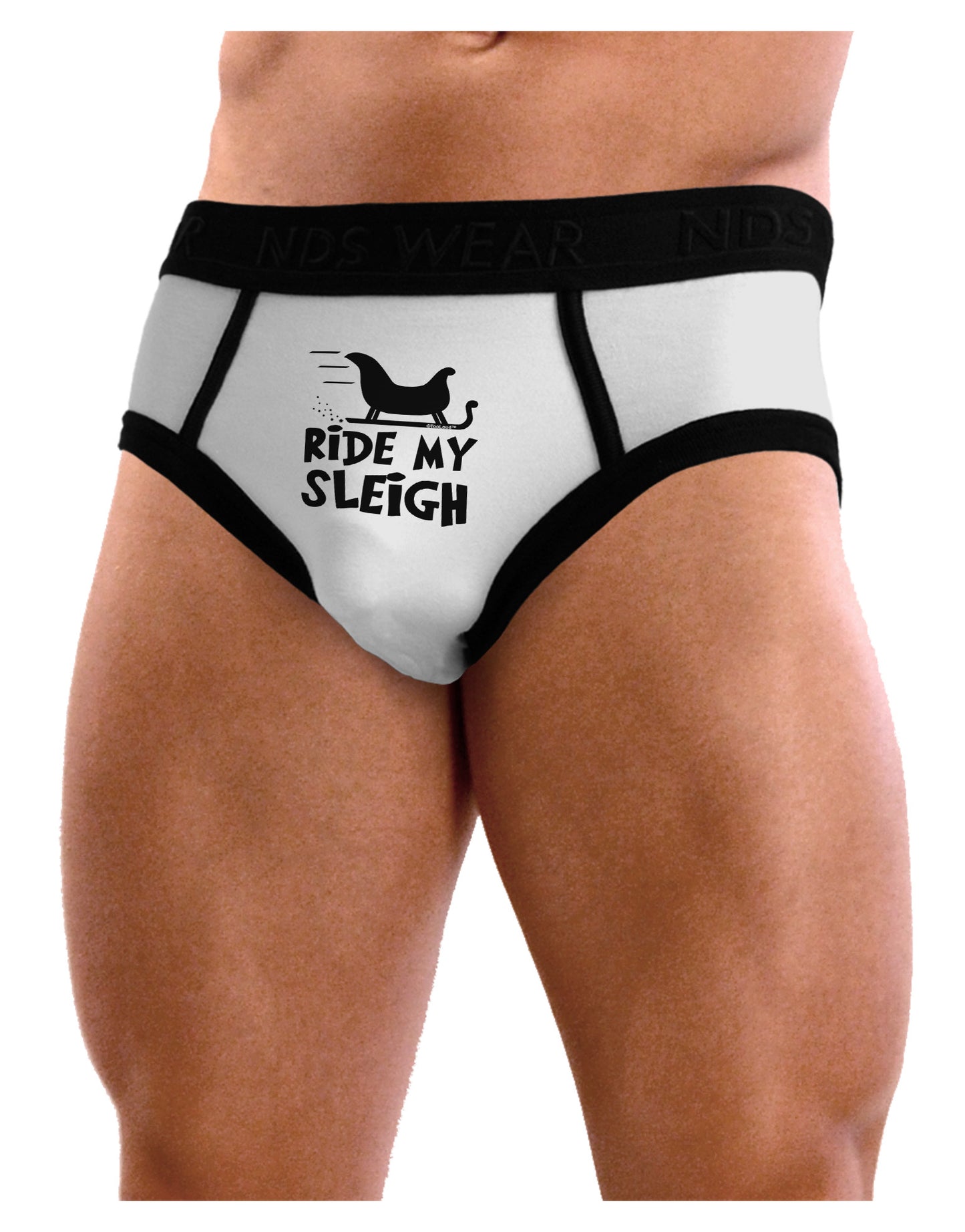 Ride My Sleigh BnW Mens NDS Wear Briefs Underwear-Mens Briefs-NDS Wear-White-Small-Davson Sales