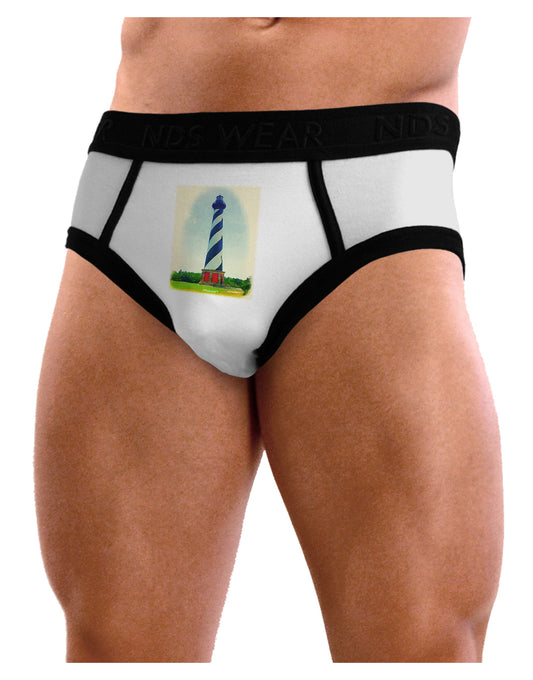 Watercolor Lighthouse 1 Mens NDS Wear Briefs Underwear-Mens Briefs-NDS Wear-White-Small-Davson Sales