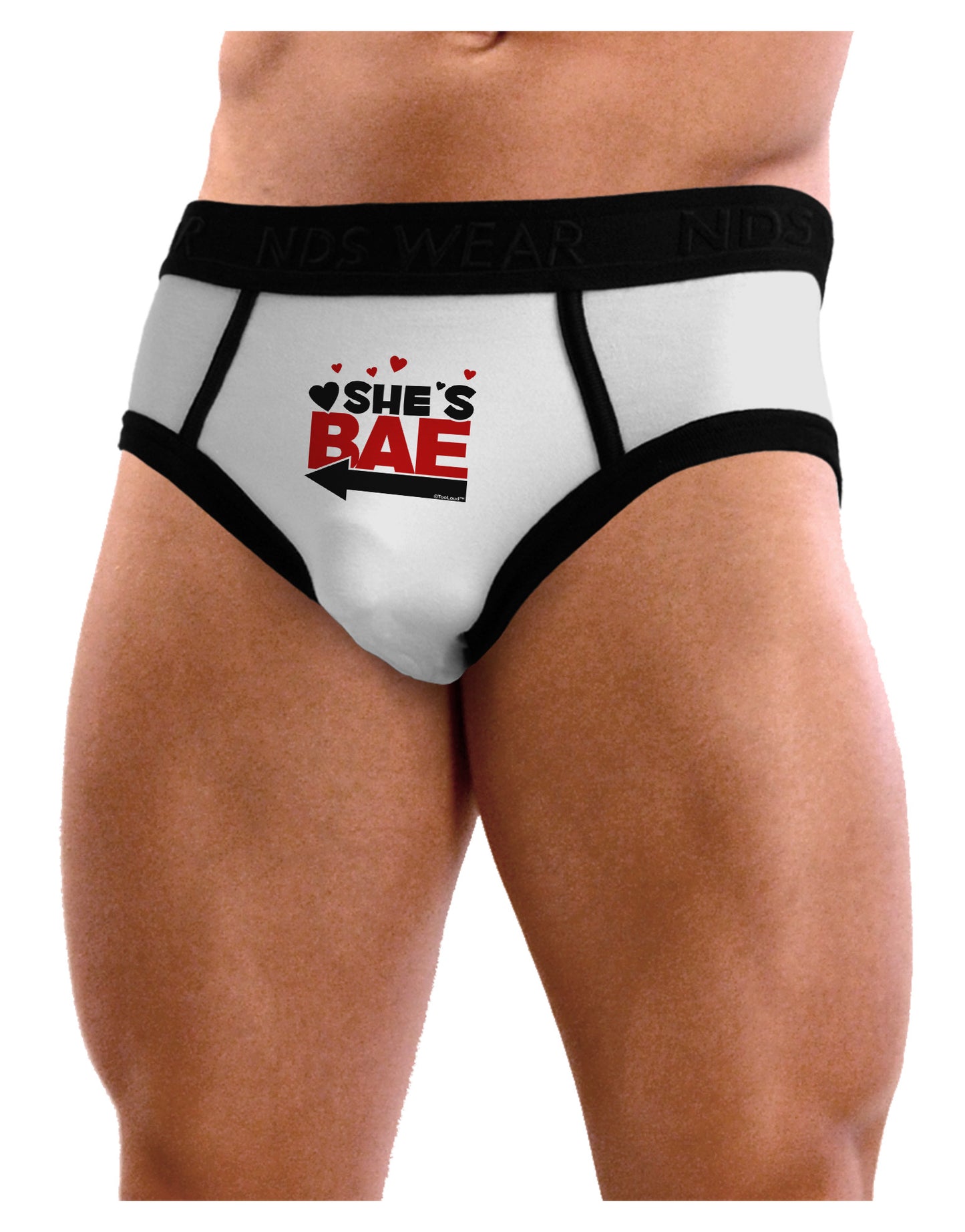 She's BAE - Left Arrow Mens NDS Wear Briefs Underwear-Mens Briefs-NDS Wear-White-Small-Davson Sales