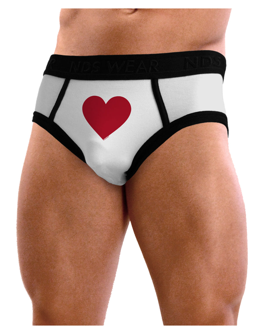 Big Red Heart Valentine's Day Mens NDS Wear Briefs Underwear-Mens Briefs-NDS Wear-White-Small-Davson Sales