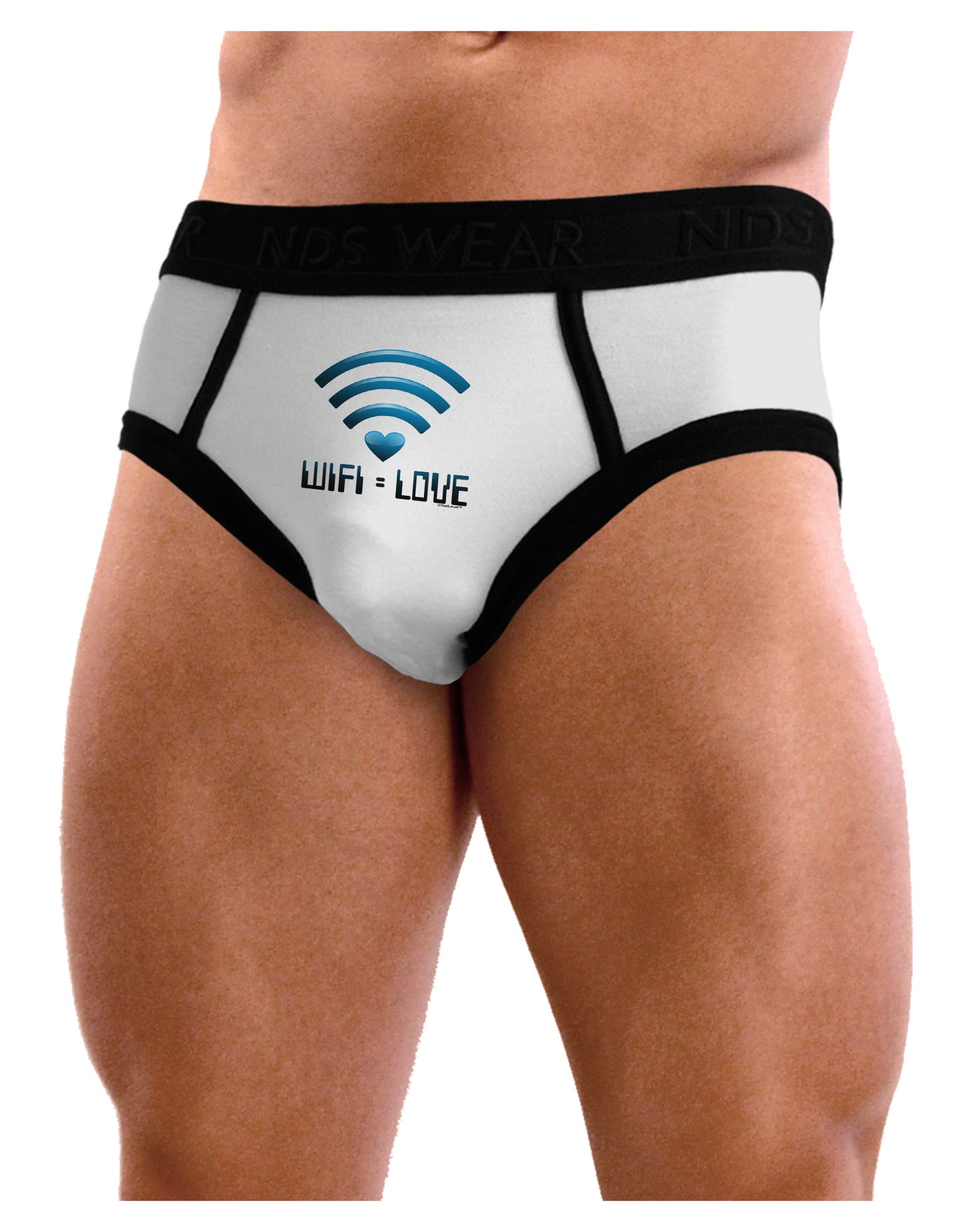Wifi Equals Love Mens NDS Wear Briefs Underwear-Mens Briefs-NDS Wear-White-Small-Davson Sales