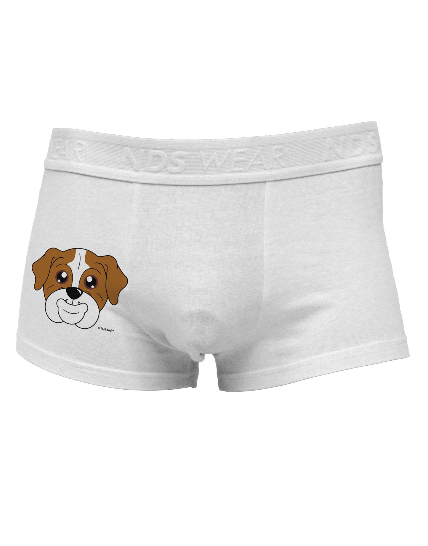 Cute Bulldog - Red Side Printed Mens Trunk Underwear by TooLoud-Mens Trunk Underwear-TooLoud-White-Small-Davson Sales