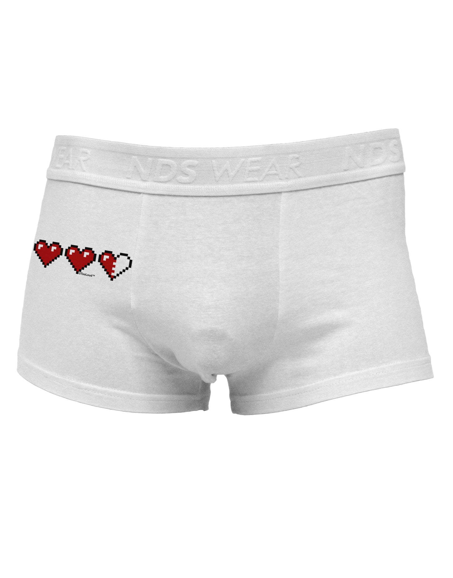 Couples Pixel Heart Life Bar - Left Side Printed Mens Trunk Underwear by TooLoud-Mens Trunk Underwear-NDS Wear-White-Small-Davson Sales