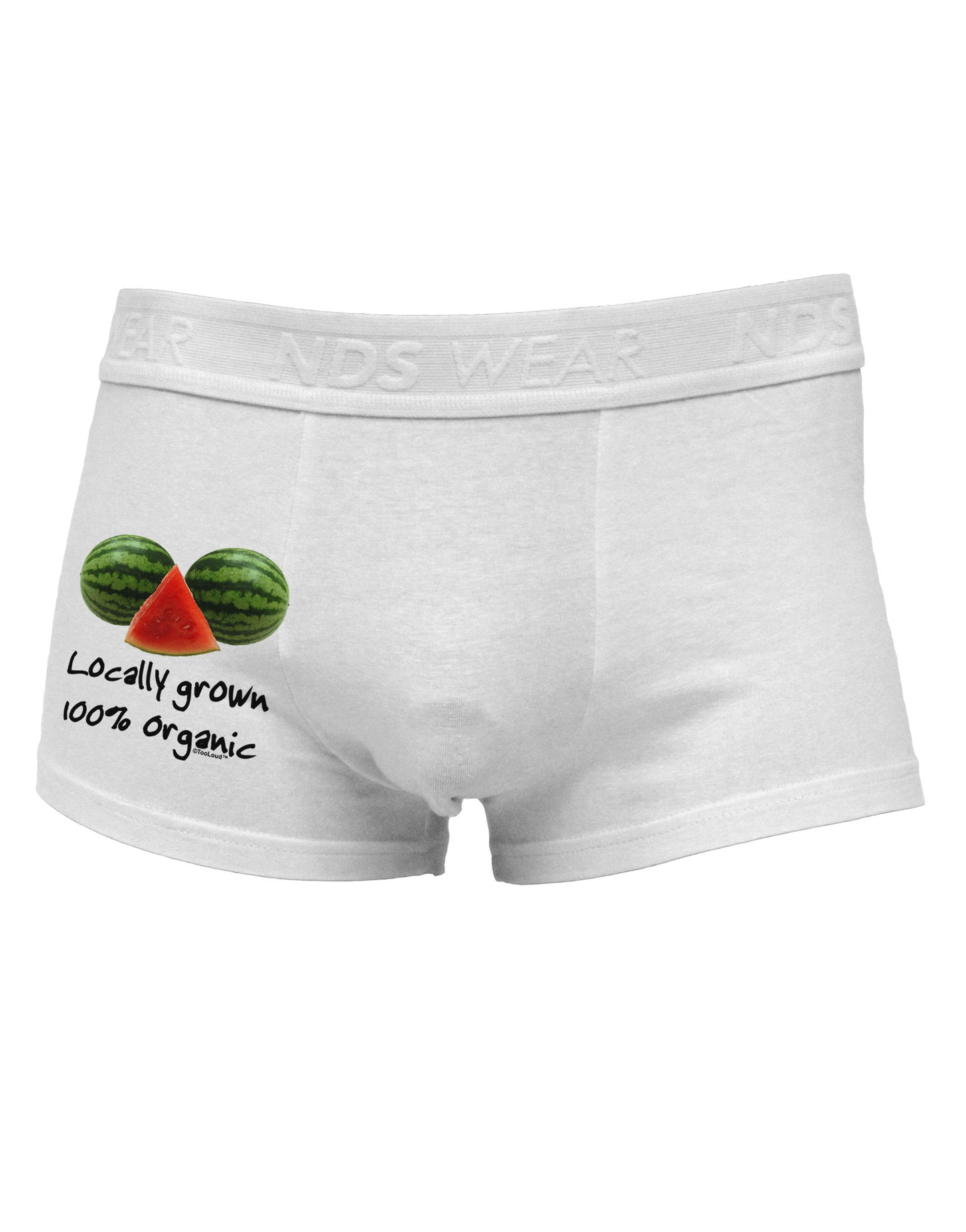 Locally Grown Organic Melons Side Printed Mens Trunk Underwear-Mens Trunk Underwear-NDS Wear-White-Small-Davson Sales