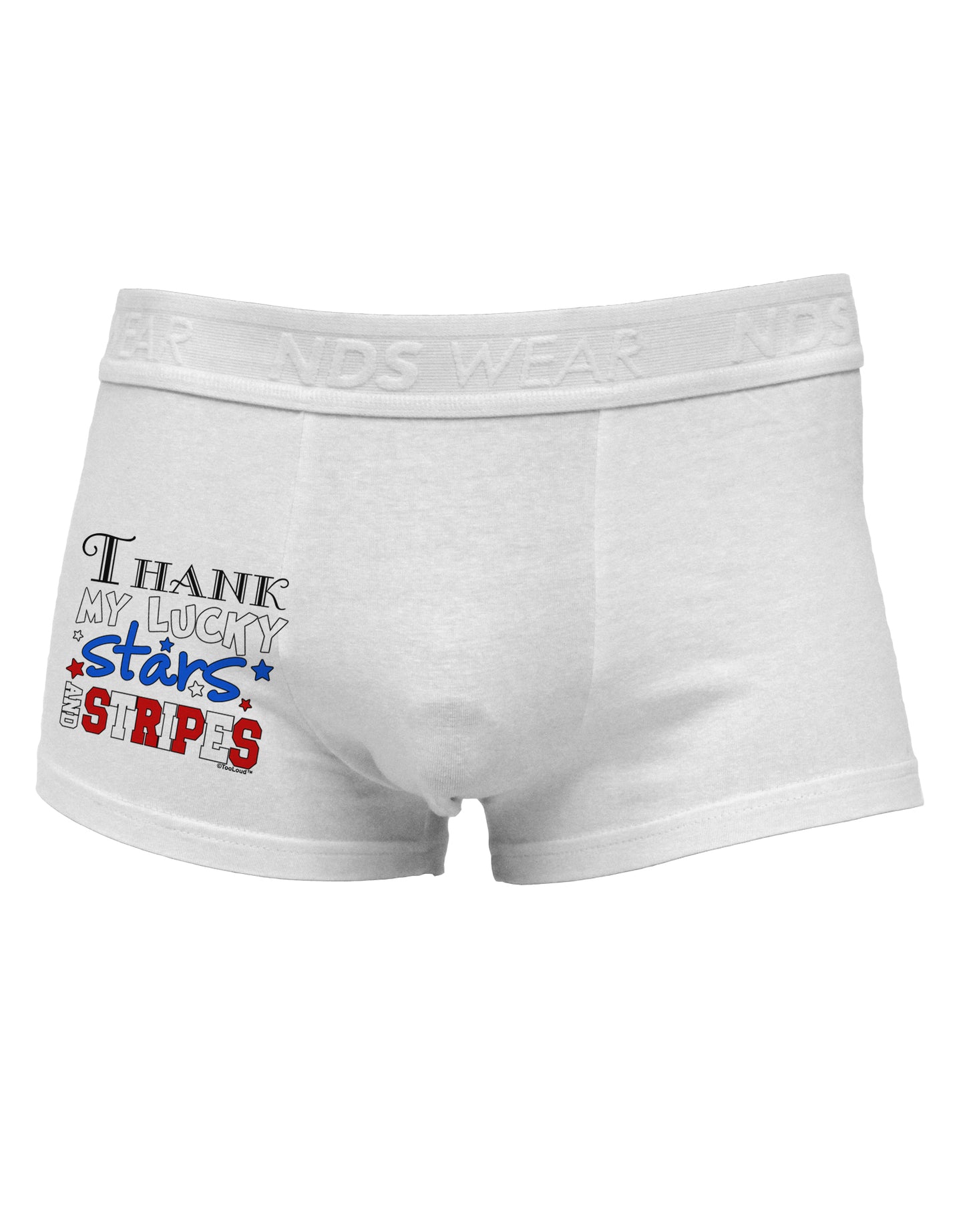 Thank My Lucky Stars and Stripes Color Side Printed Mens Trunk Underwear by TooLoud-Mens Trunk Underwear-NDS Wear-White-Small-Davson Sales