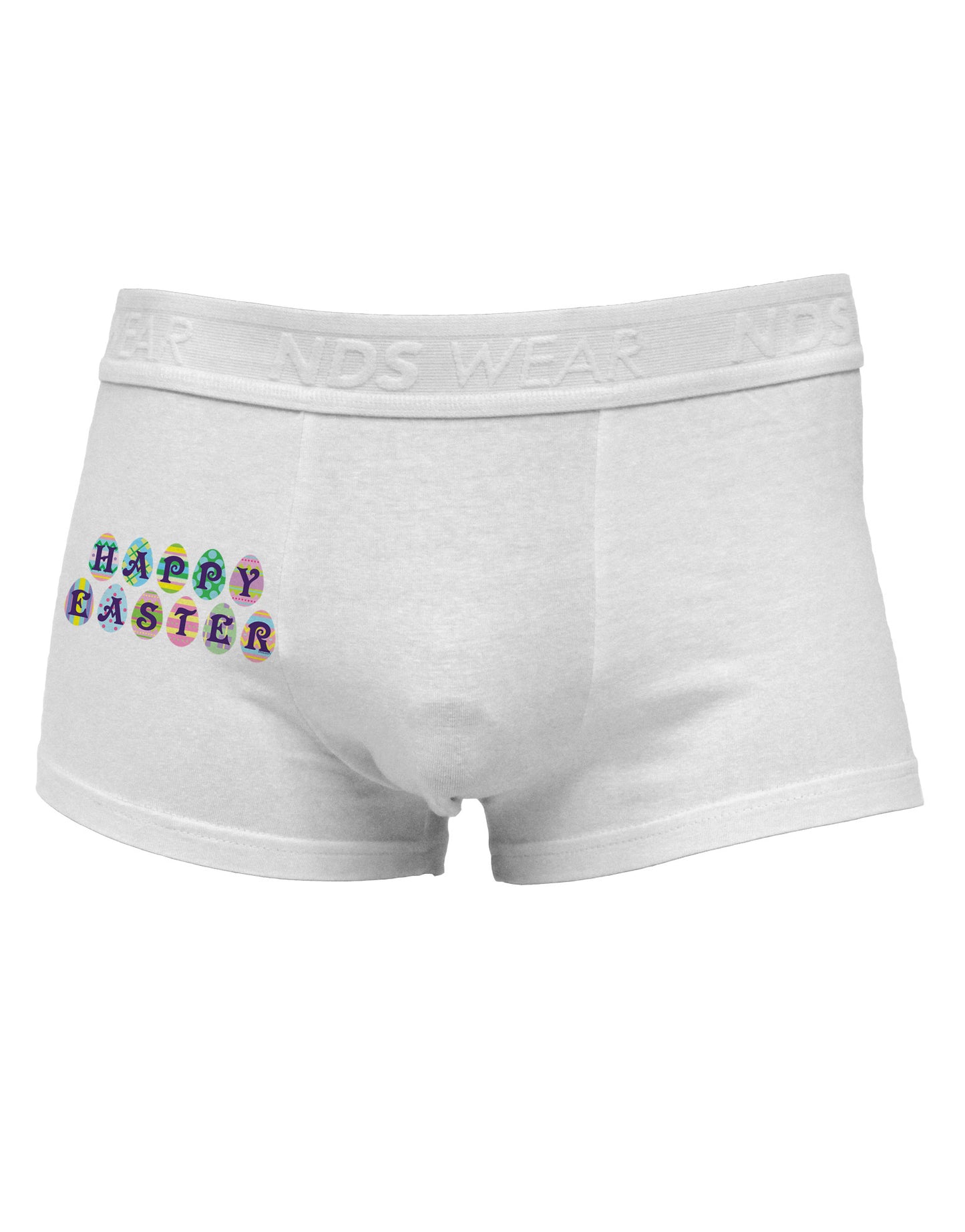 Easter Eggs Happy Easter Side Printed Mens Trunk Underwear-Mens Trunk Underwear-NDS Wear-White-Small-Davson Sales
