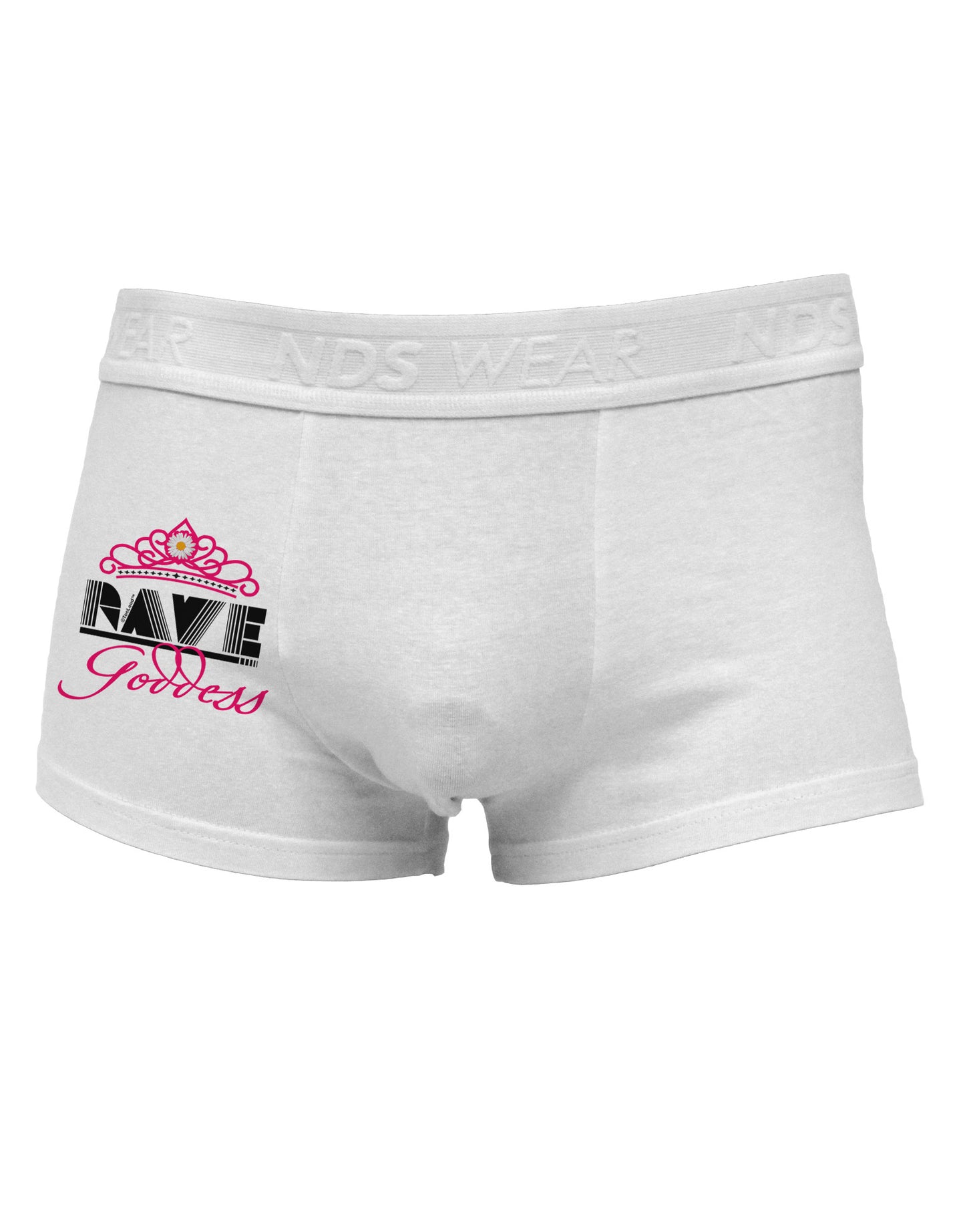 Rave Goddess Side Printed Mens Trunk Underwear-Mens Trunk Underwear-NDS Wear-White-Small-Davson Sales