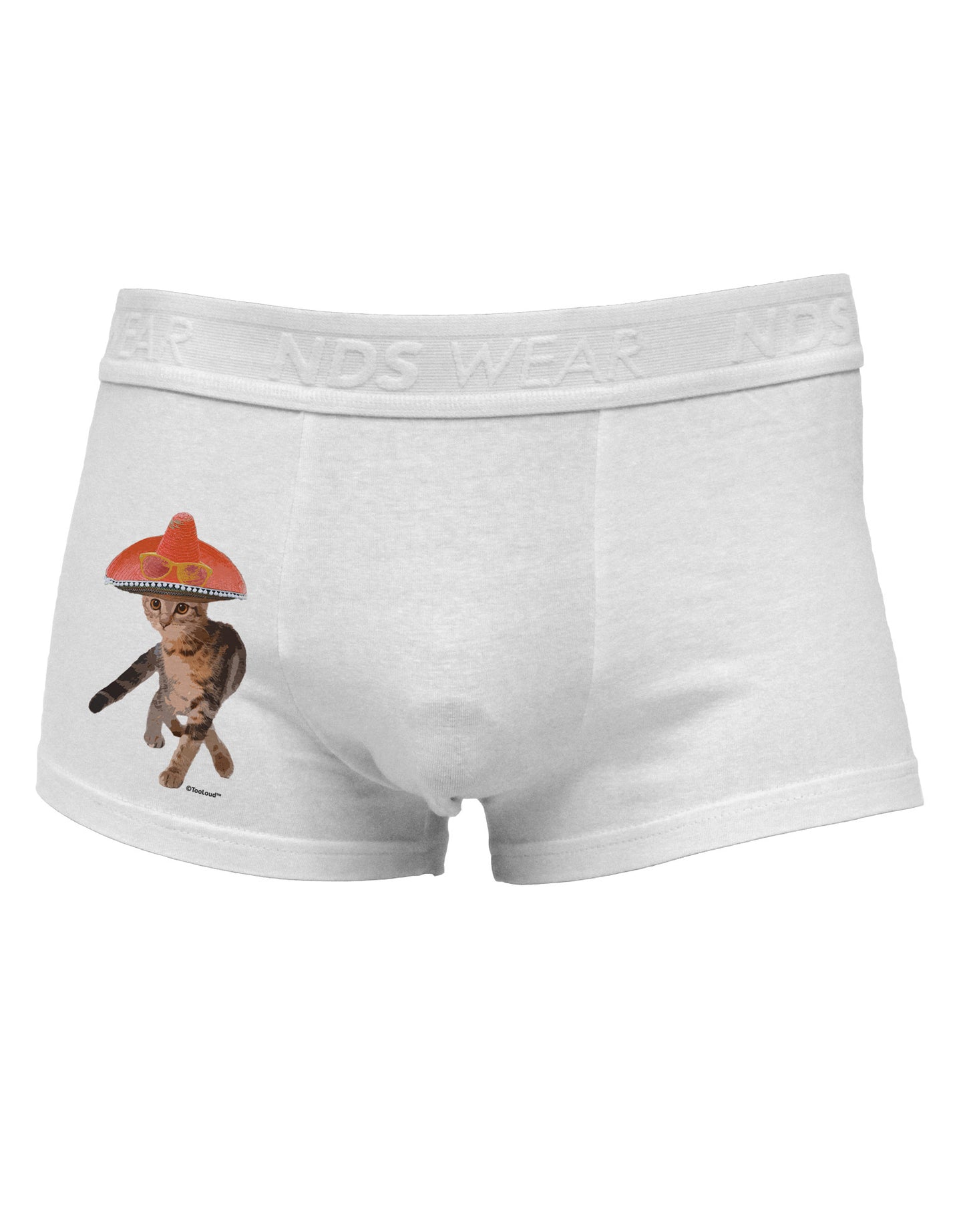 Cat with Pink Sombrero and Sunglasses Side Printed Mens Trunk Underwear by TooLoud-Mens Trunk Underwear-NDS Wear-White-Small-Davson Sales