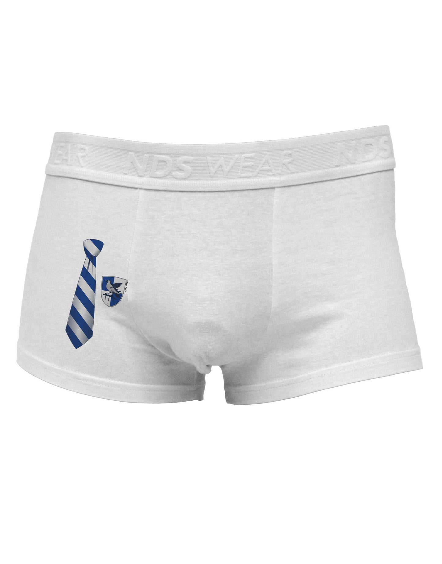 TooLoud Wizard Tie Blue and Silver Side Printed Mens Trunk Underwear-Mens Trunk Underwear-NDS Wear-White-Small-Davson Sales