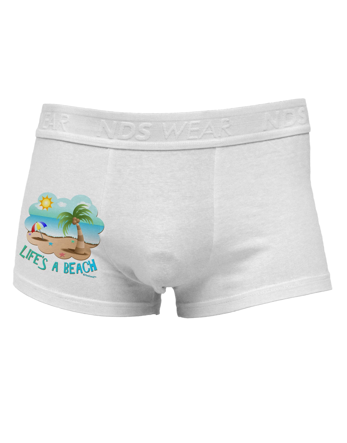 Fun Summer Beach Scene - Life's a Beach Side Printed Mens Trunk Underwear by TooLoud-Mens Trunk Underwear-NDS Wear-White-Small-Davson Sales