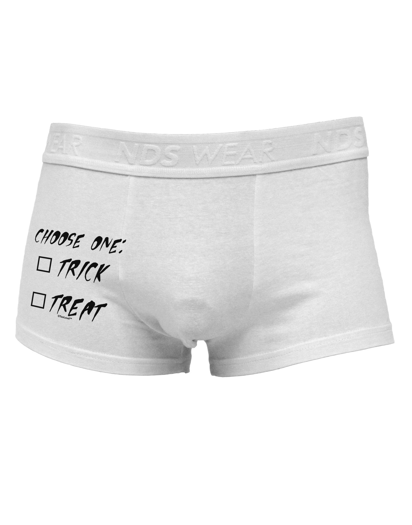 Choose One Unchecked Side Printed Mens Trunk Underwear-Mens Trunk Underwear-NDS Wear-White-Small-Davson Sales