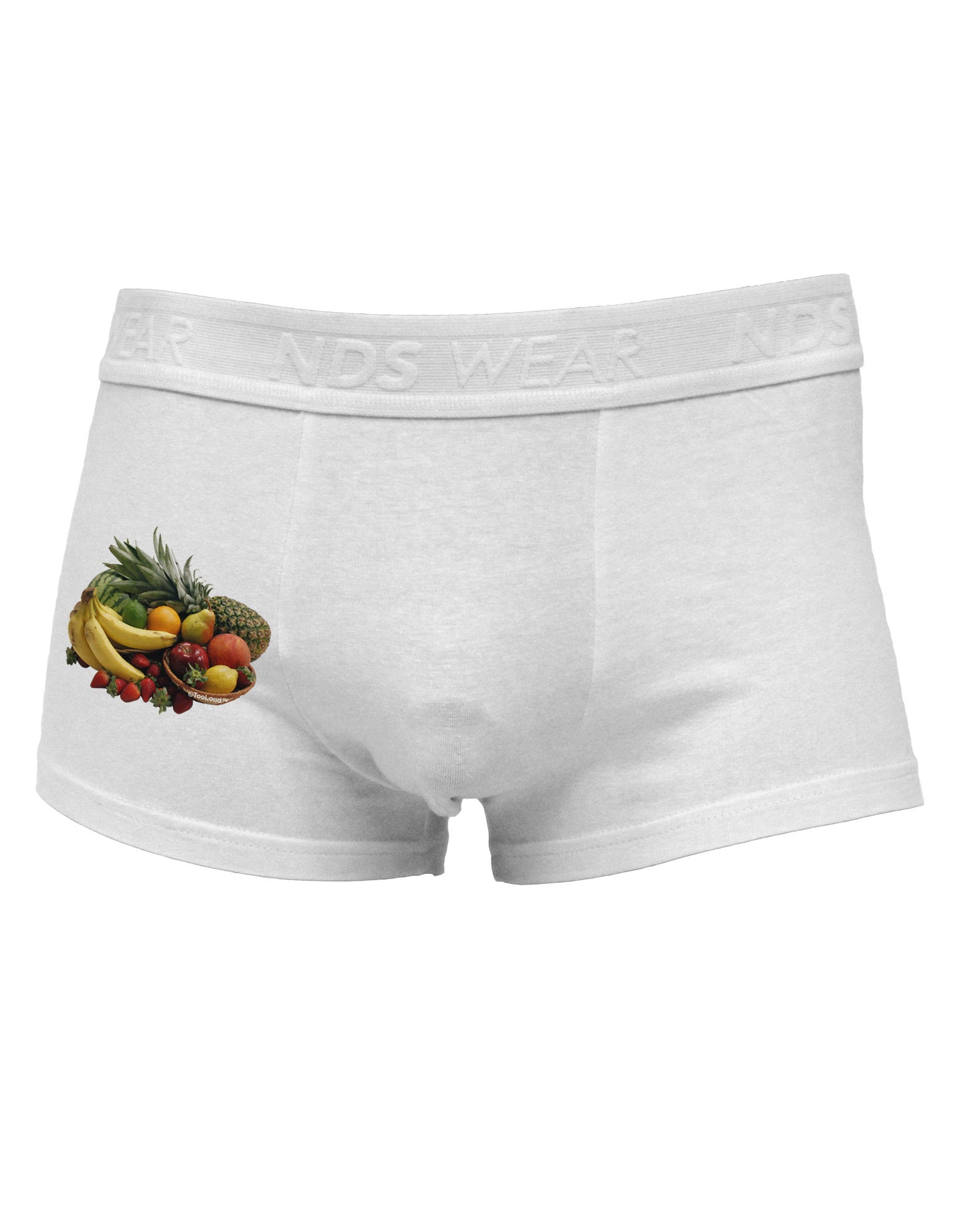Fruit Basket Still Life Side Printed Mens Trunk Underwear-Mens Trunk Underwear-NDS Wear-White-Small-Davson Sales