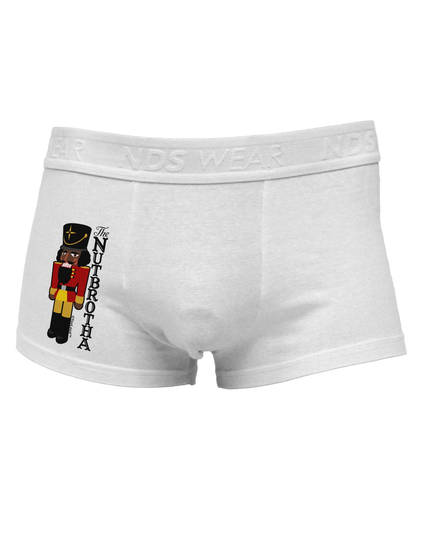 The Nutbrotha - Black Nutcracker Side Printed Mens Trunk Underwear by NDS Wear-Mens Trunk Underwear-NDS Wear-White-Small-Davson Sales